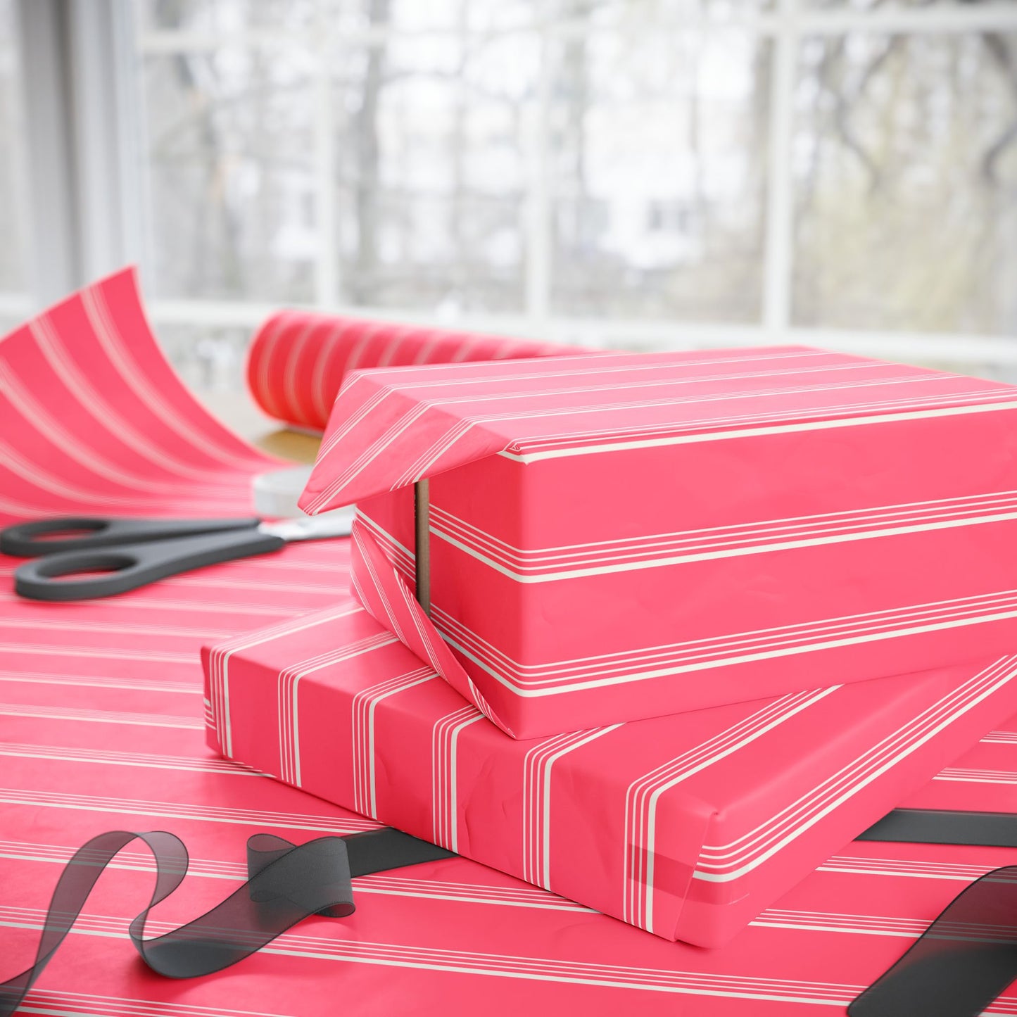 Pink Striped Wrapping Papers for Gift Giving
