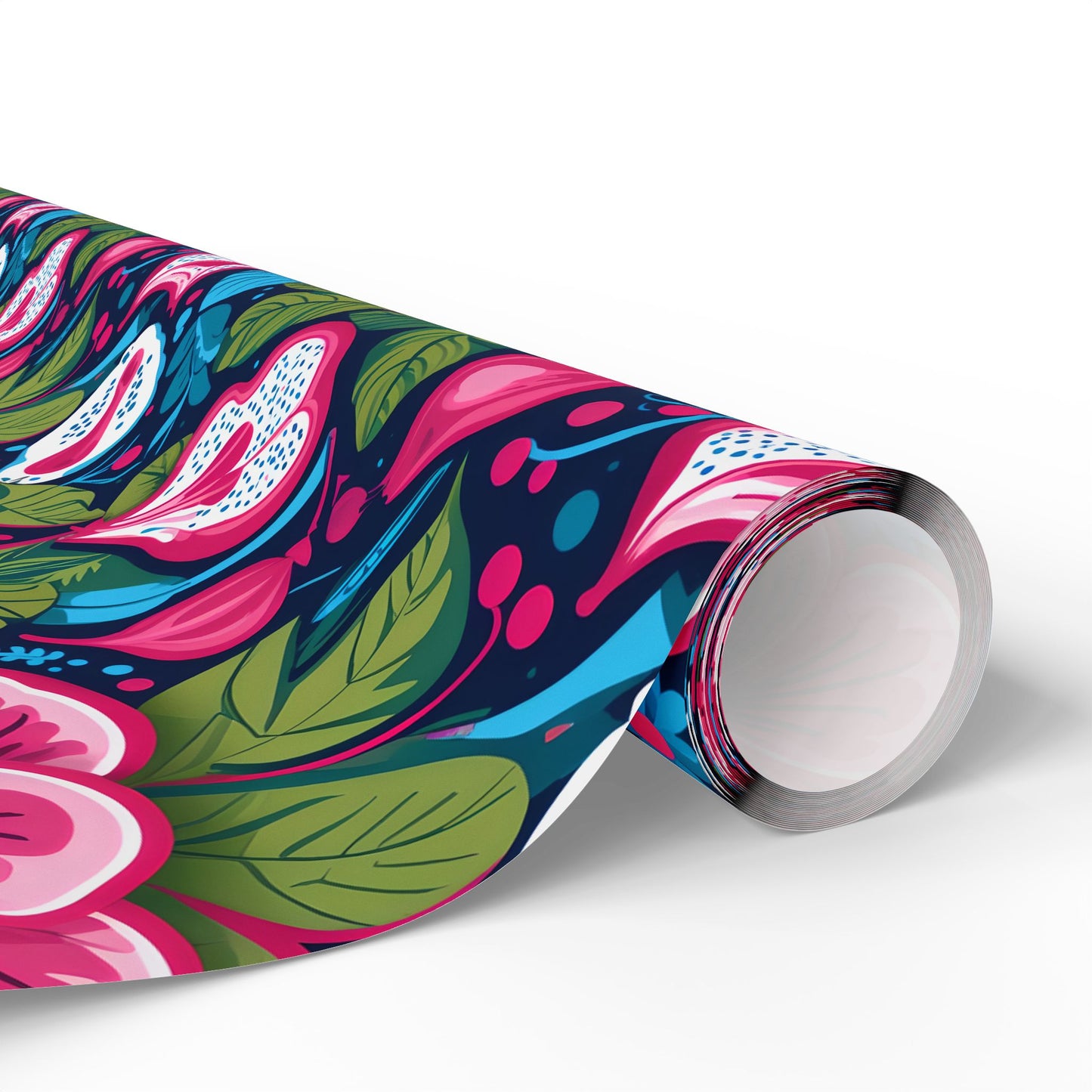 Colorful Pink & Aqua Flower Pattern Gift Wrap