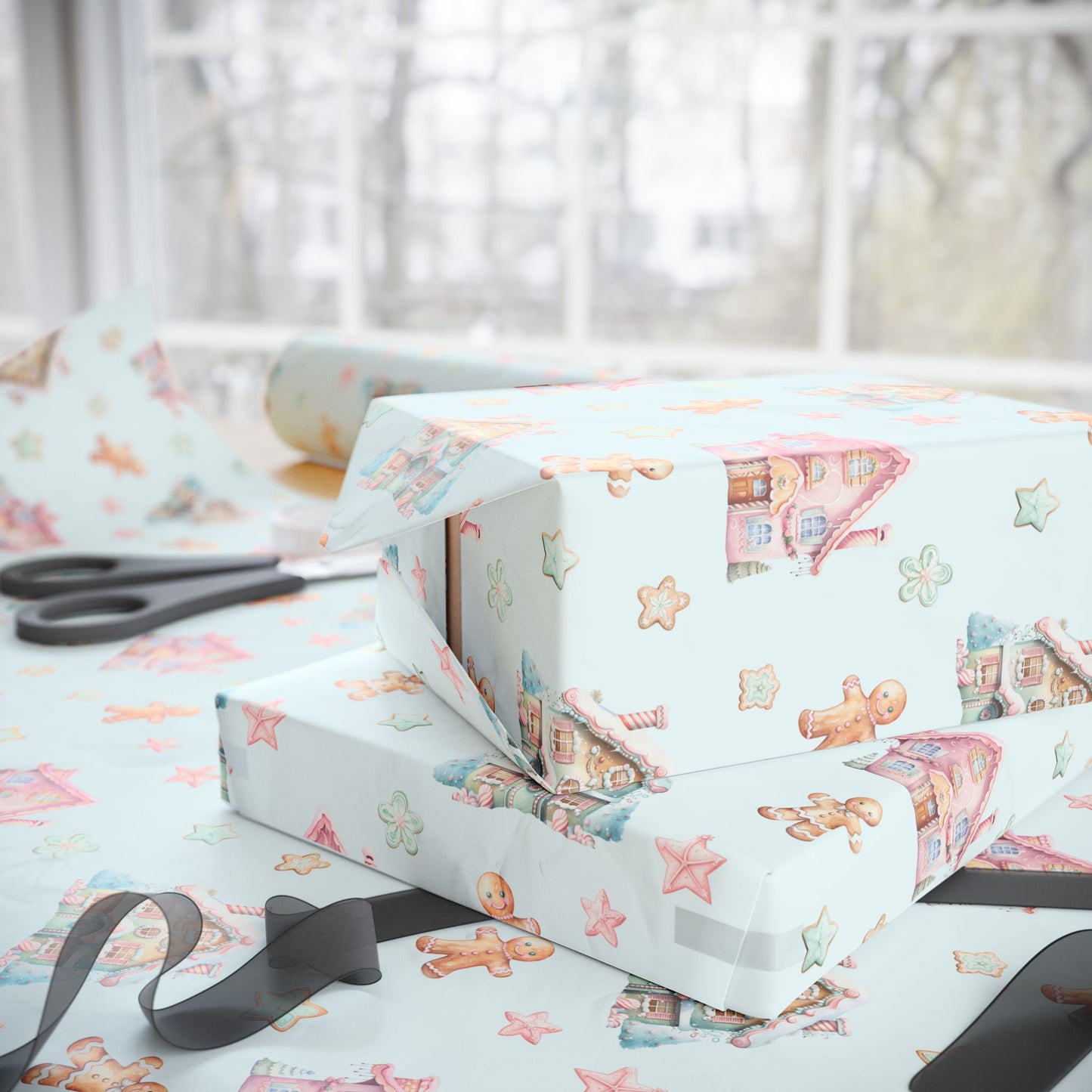 Frosted Fairytale – Gingerbread Dreamscape Wrapping Paper