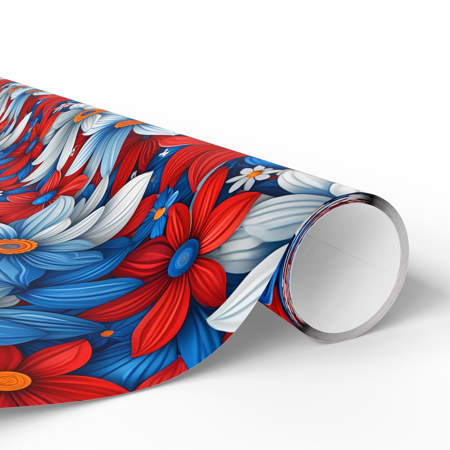 Red White Blue Daisy Floral Design