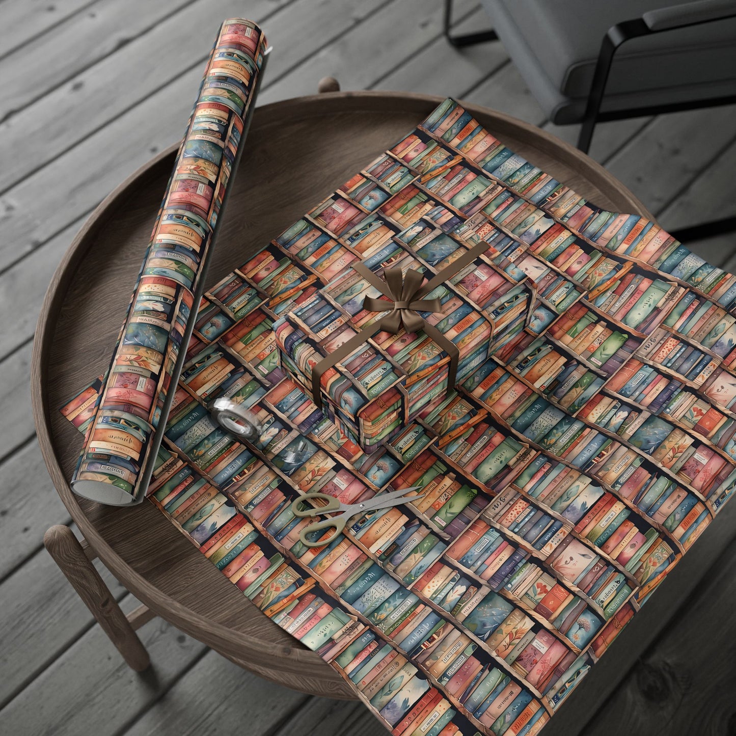 Shelf - Care – Whimsical Library Bookshelf Wrapping Paper