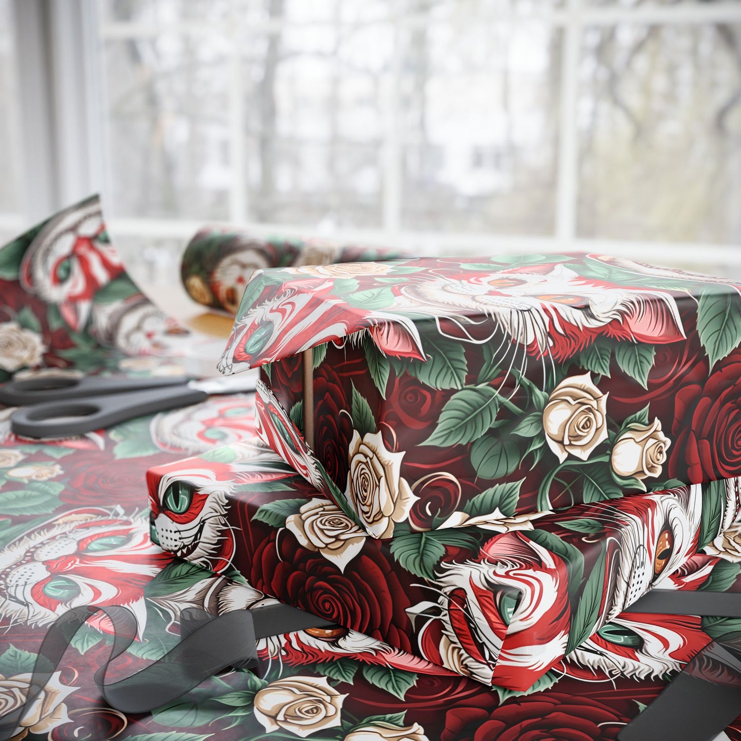 Cheshire Cat Wrapping Papers in red
