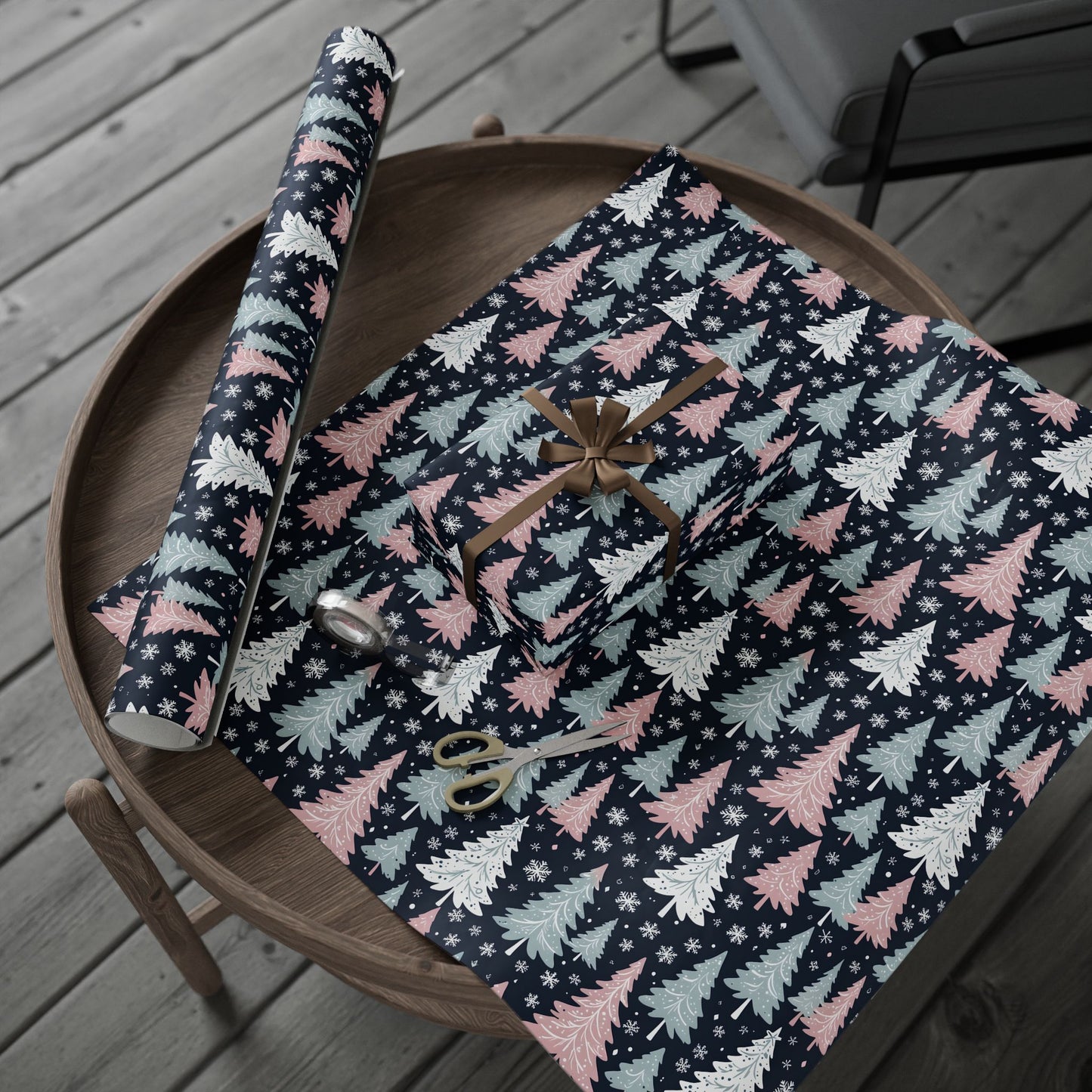 Pink, Blue & White Festive Wrapping Paper