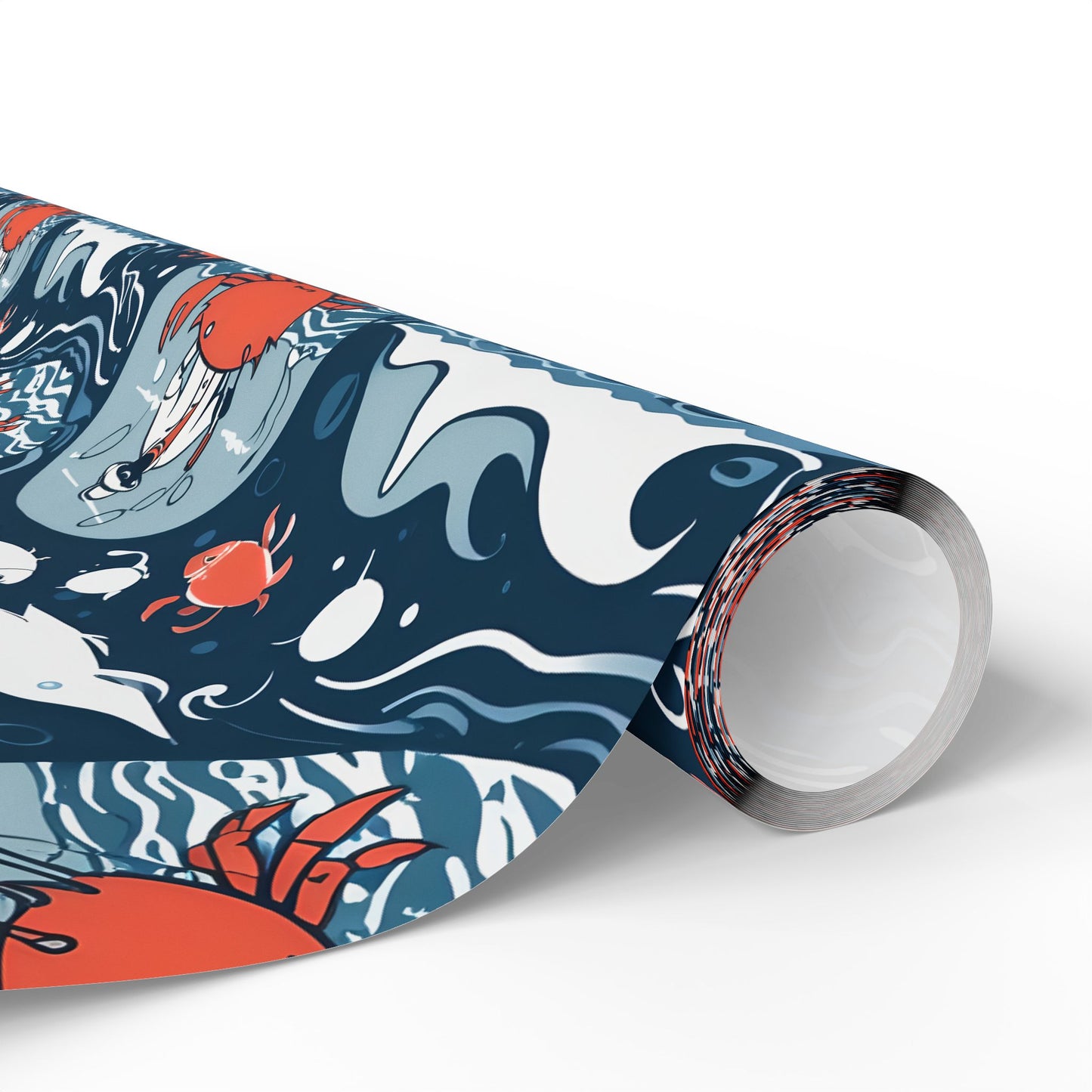 Silly Fisherman Wrapping Paper with Crab Design