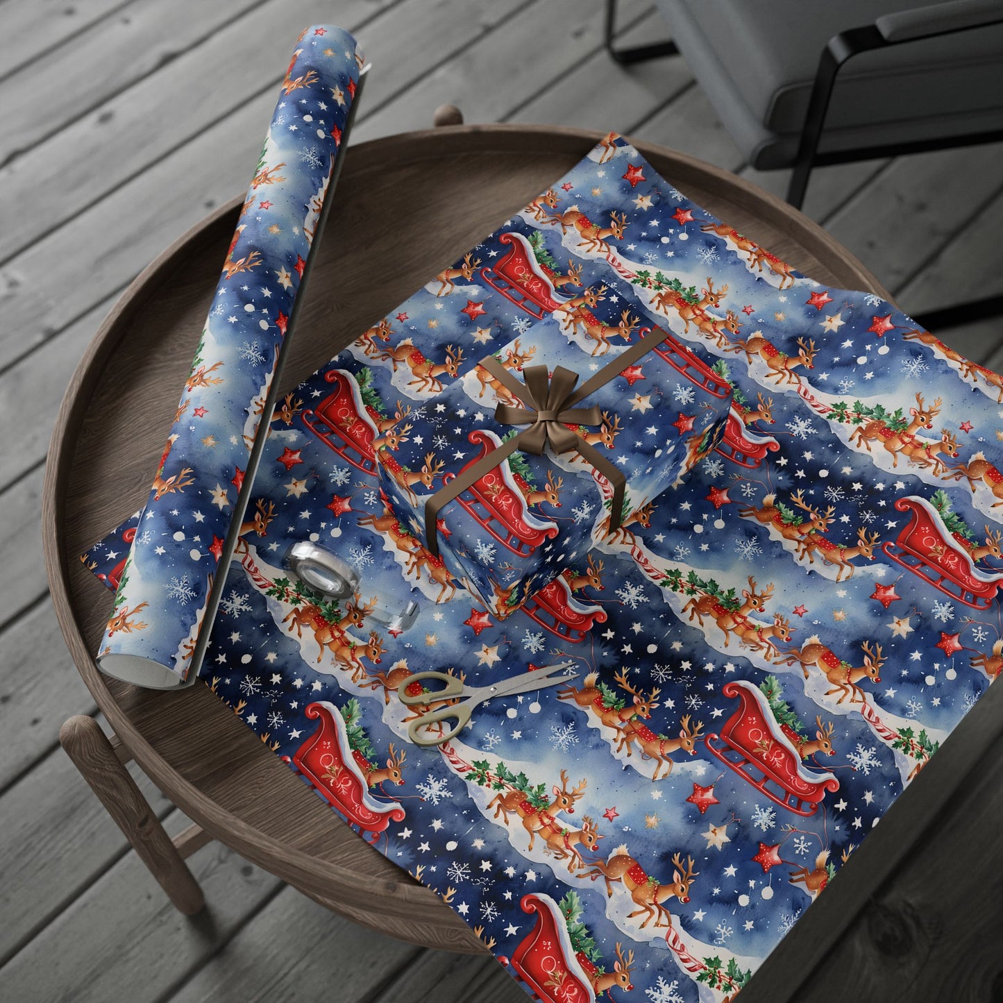 Santas Sleigh Gift Paper