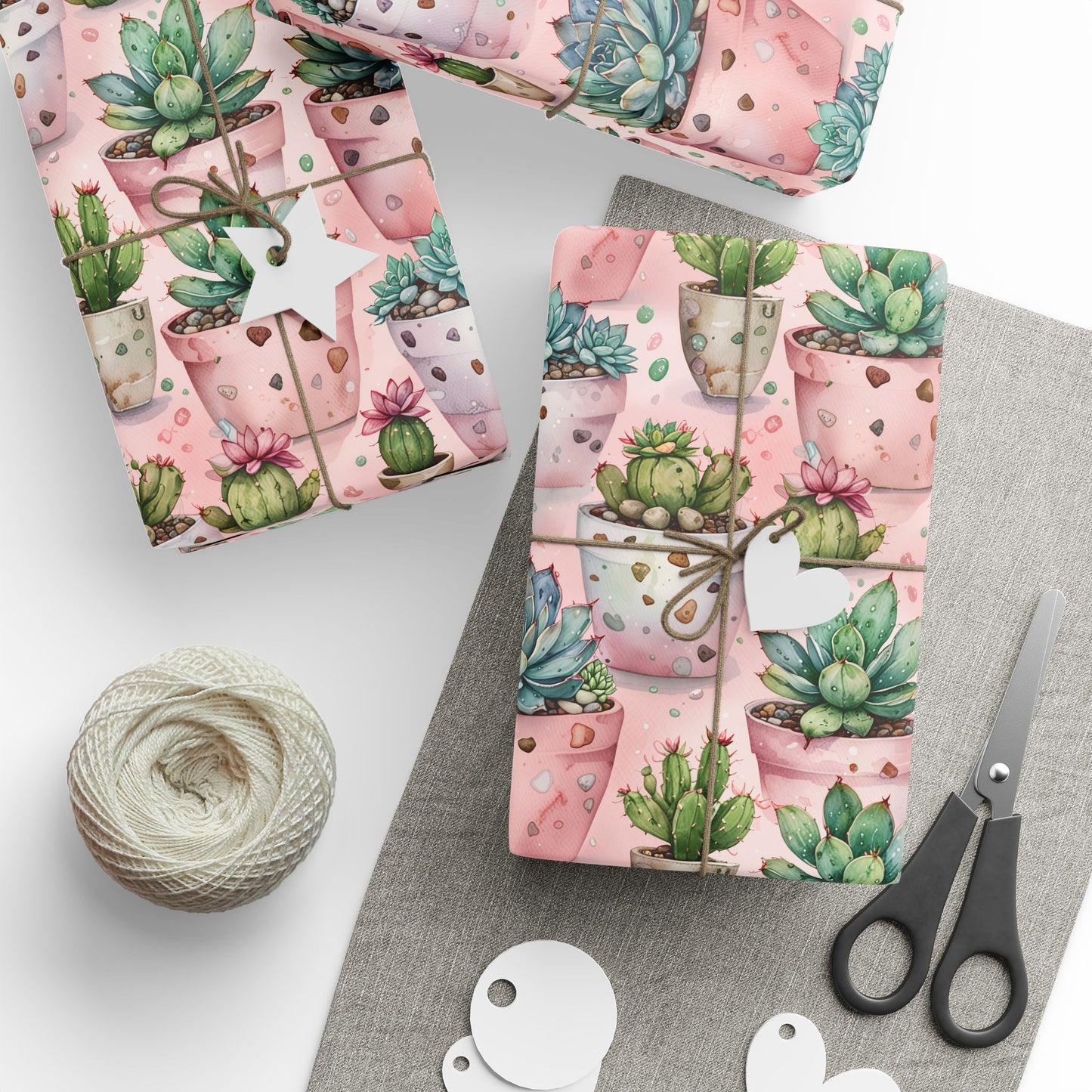 Pink Succulent Plant Gift Wrap