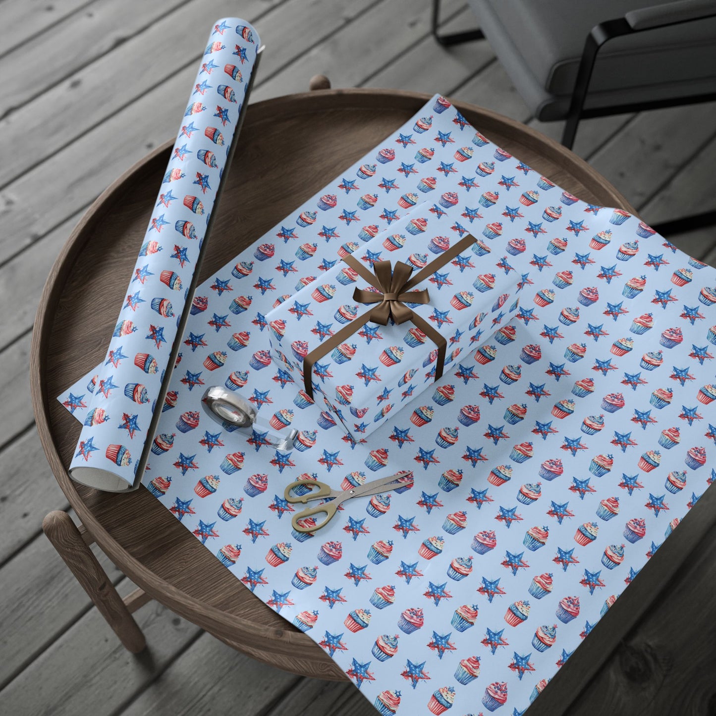 Patriotic Cupcake Wrapping Paper