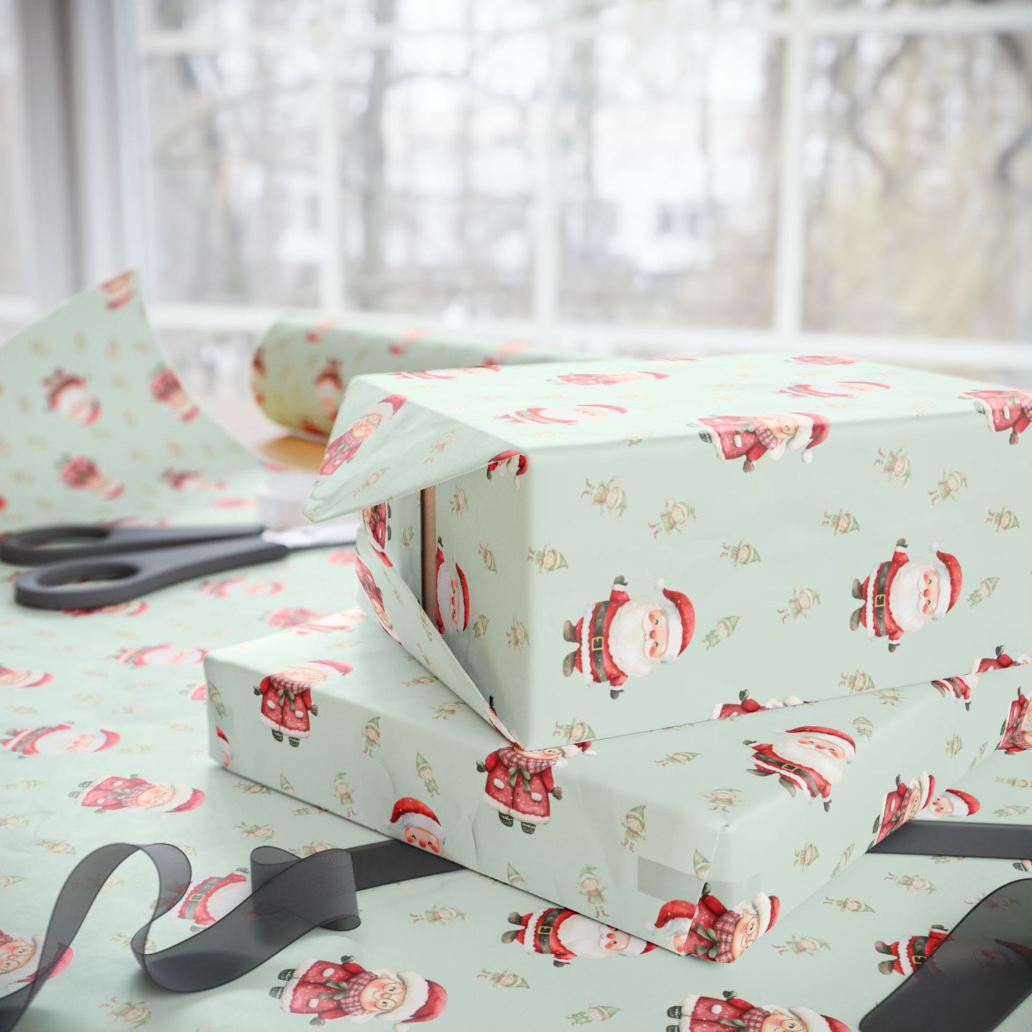 Mint to Be Merry – Santa & Mrs. Claus Wrapping Paper