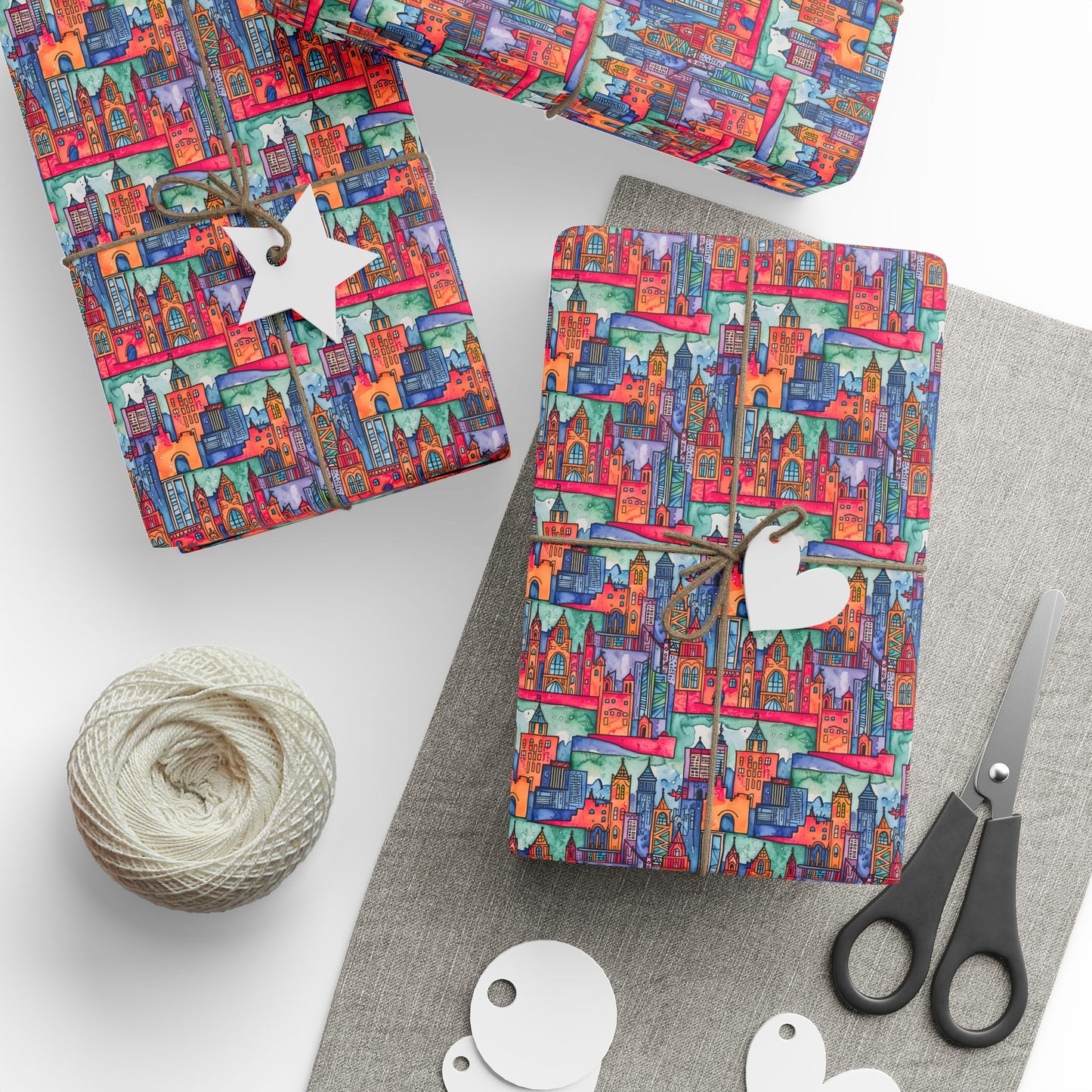 Wrapping Papers - Vibrant Abstract Cityscape