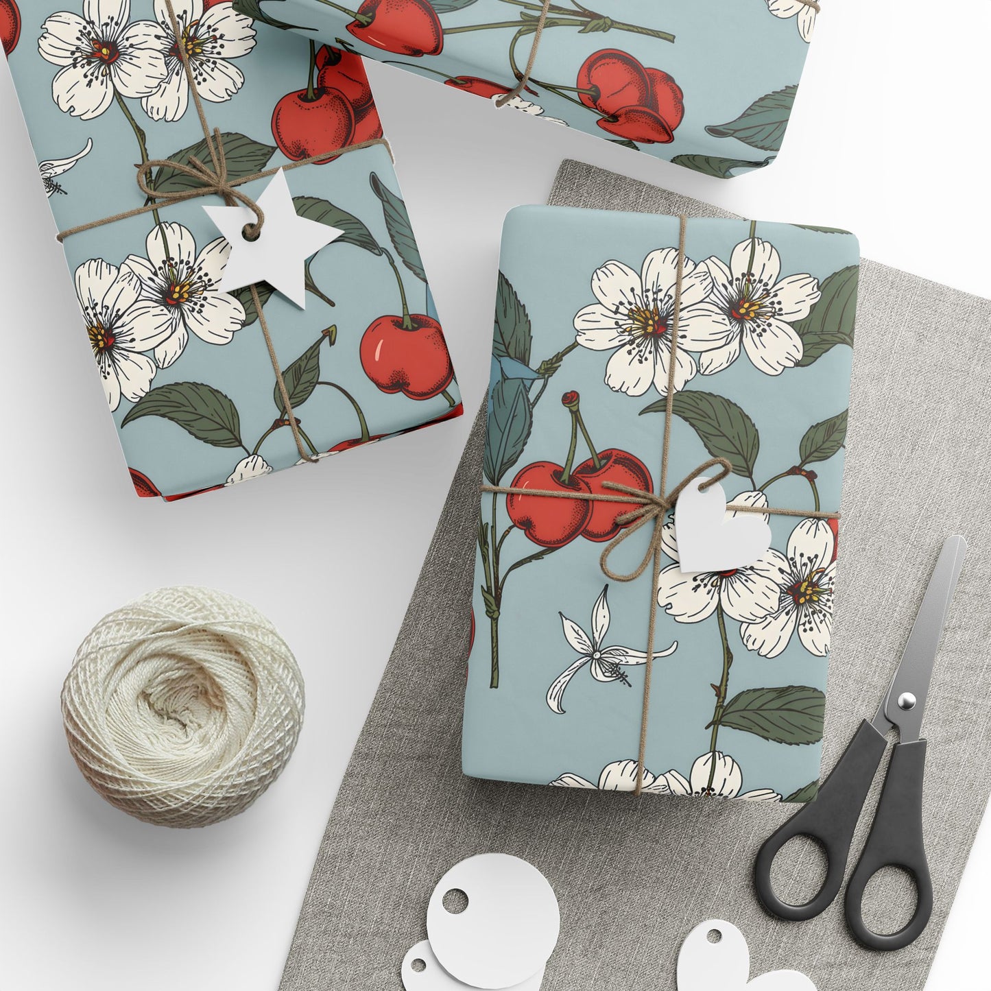 Chic Vintage Gift Wrapping Papers with Cherry Blossoms