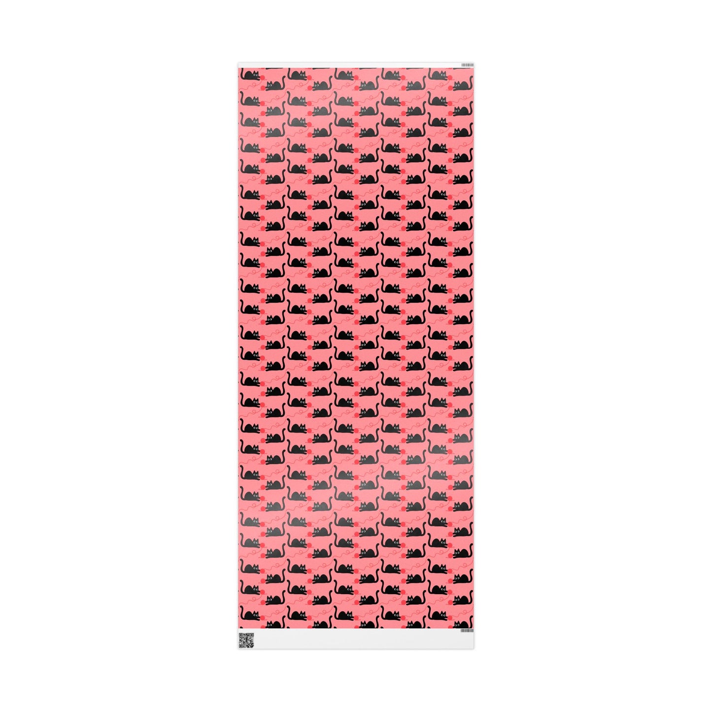 Pink Cat Wrapping Paper – Playful Black Kitty Design for Every Occasion