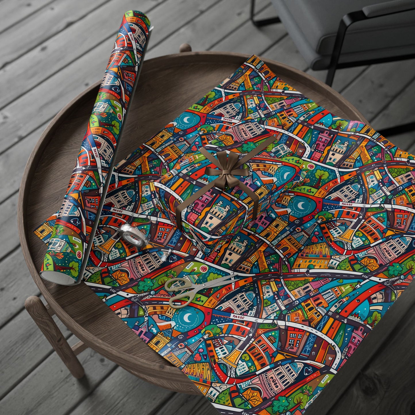 Colorful Paris Wrapping Paper - abstract