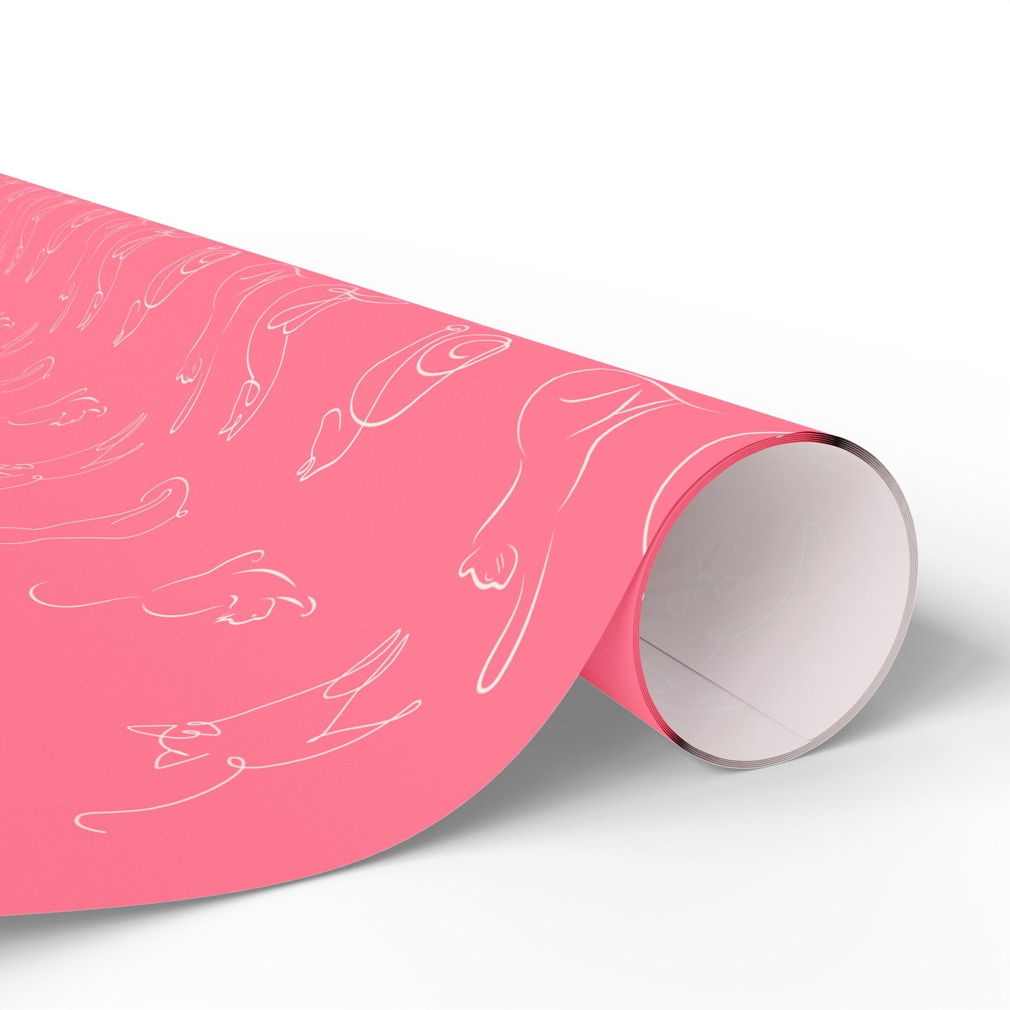 Whimsical Pink Cat Wrapping Paper