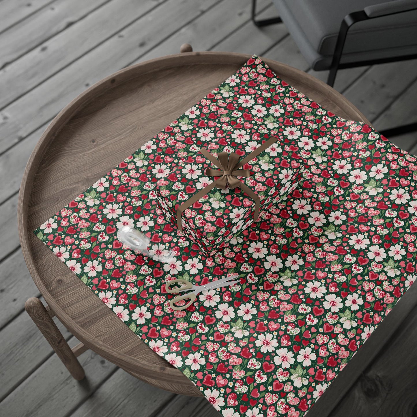 Flora & Heart Wrapping Paper,