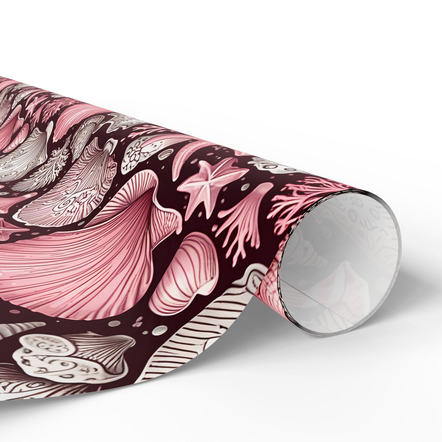Pink Seashell Beach Theme Wrapping Paper