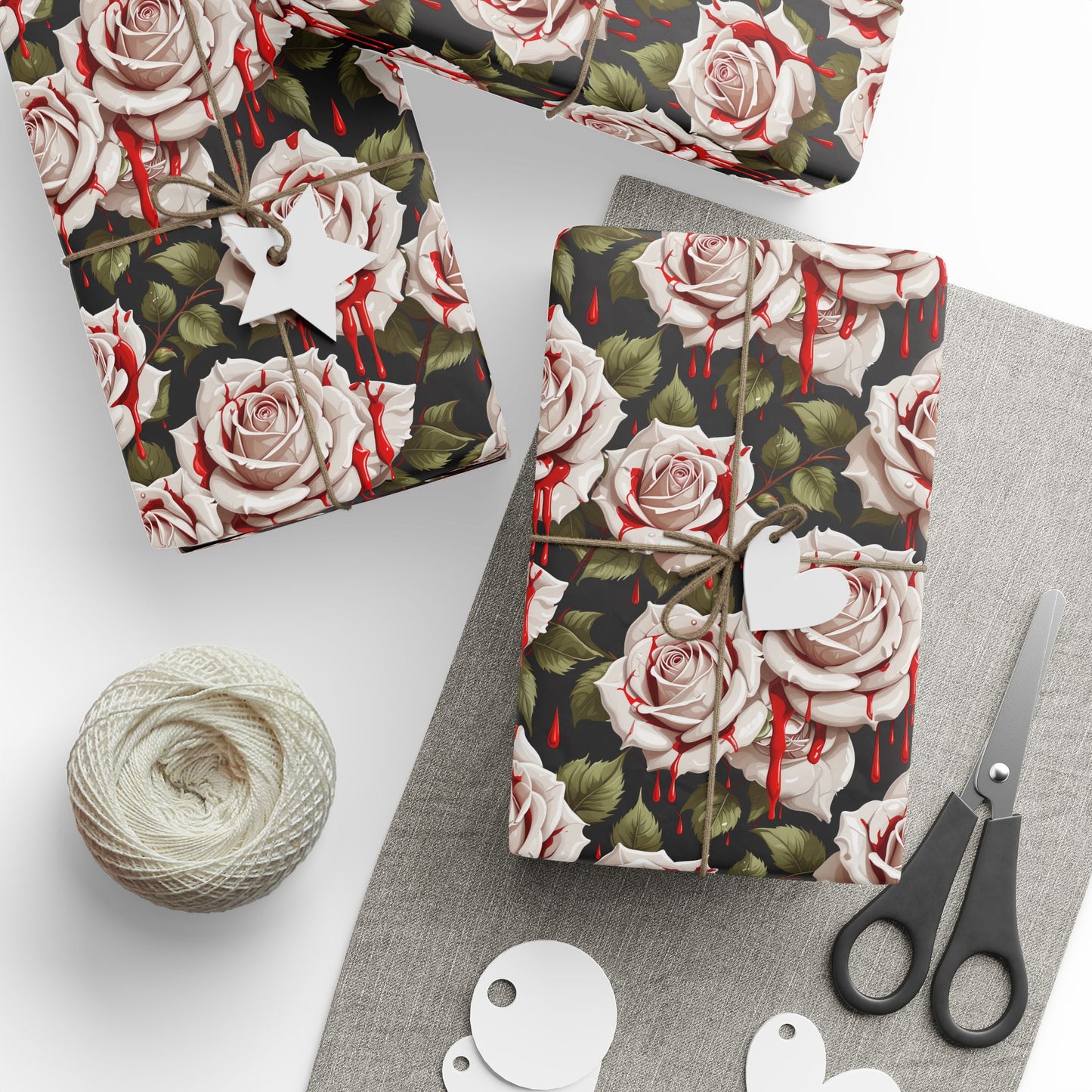 Alice in Wonderland White Roses Being Painted Red