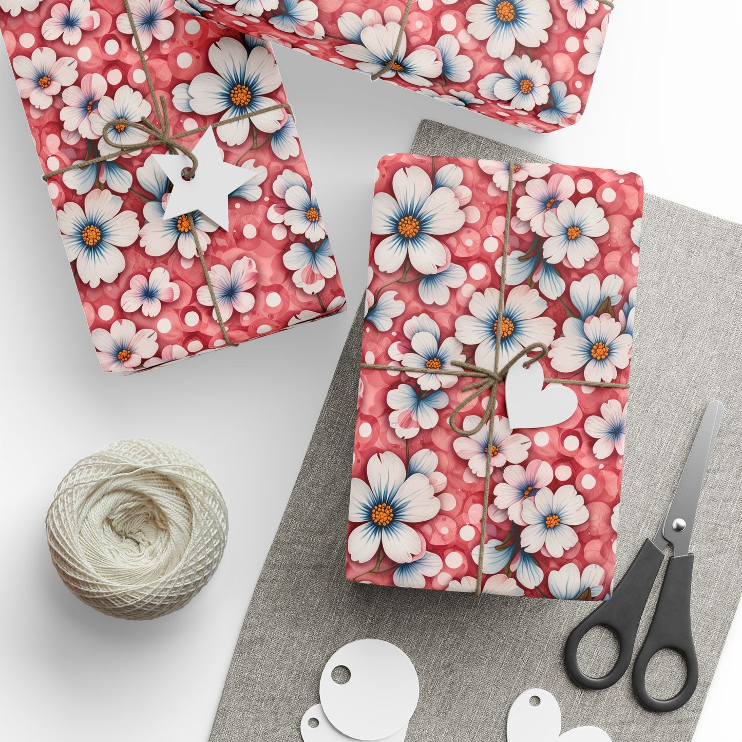 Pink Floral Wrapping Paper Roll