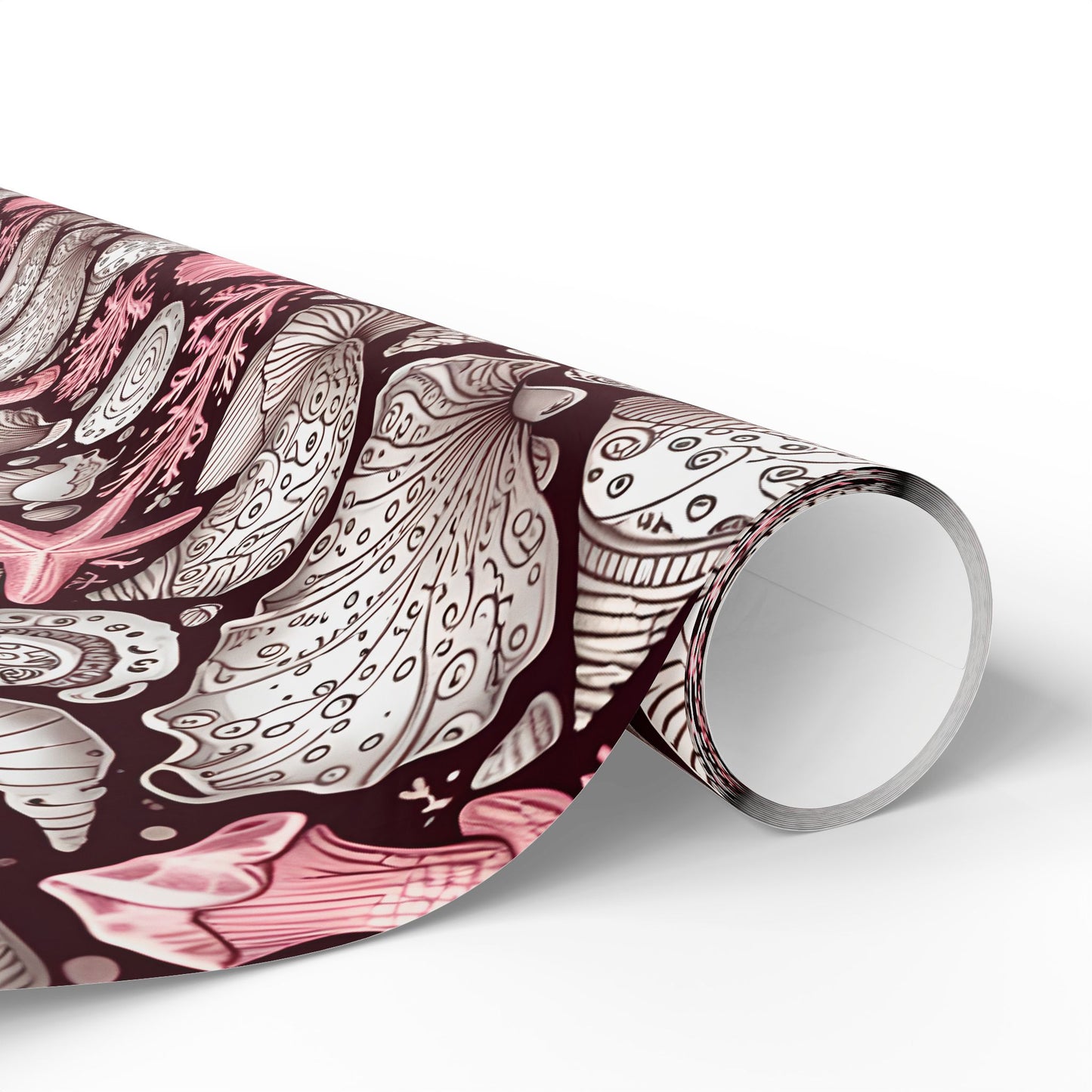 Pink Seashell Beach Theme Wrapping Paper