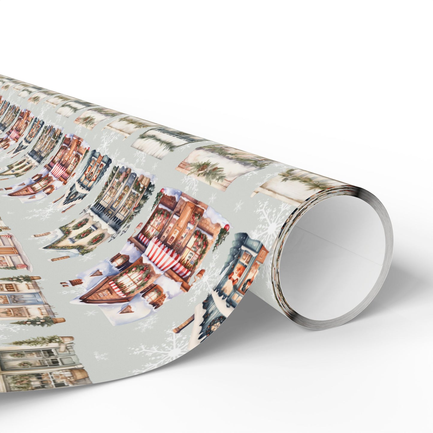 Holiday High Street – Quaint Christmas Village Shop Wrapping Paper
