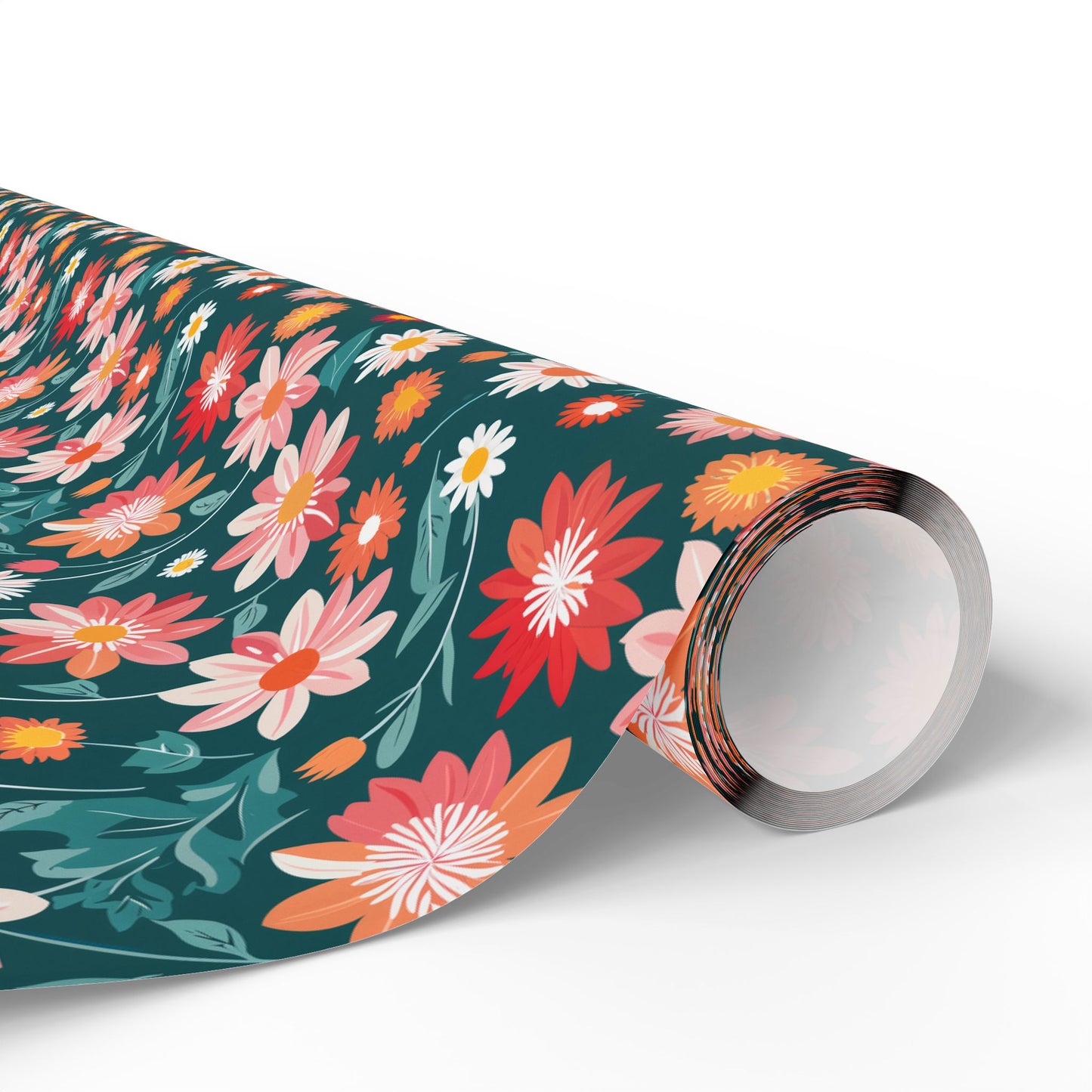 Pink & Peach Floral Wrapping Paper Roll