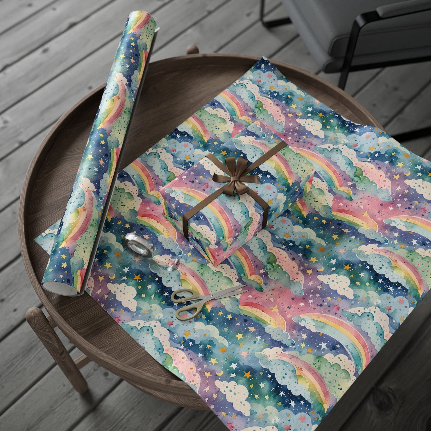 Rainbow Skies – Colorful Cloud Wrap for Joyful Gifting