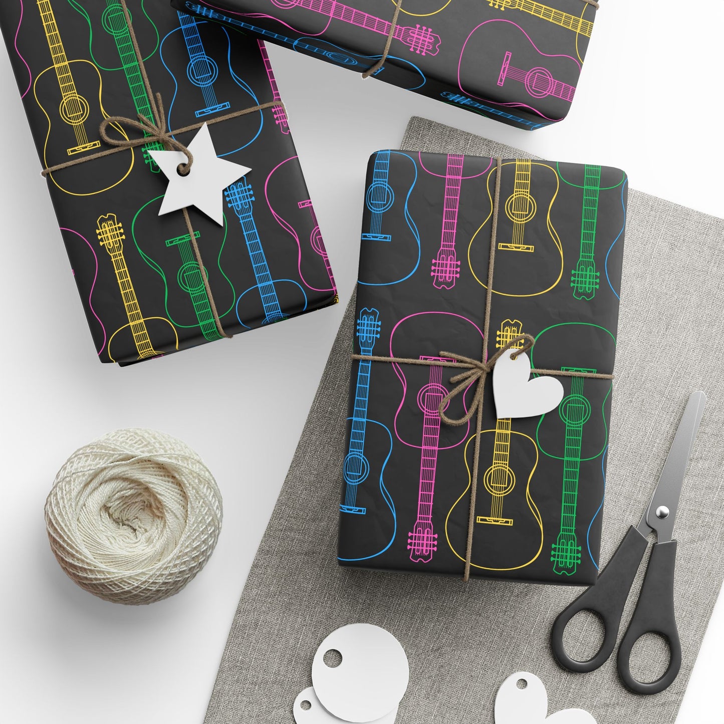 Wrapping Paper - Neon Guitar Design