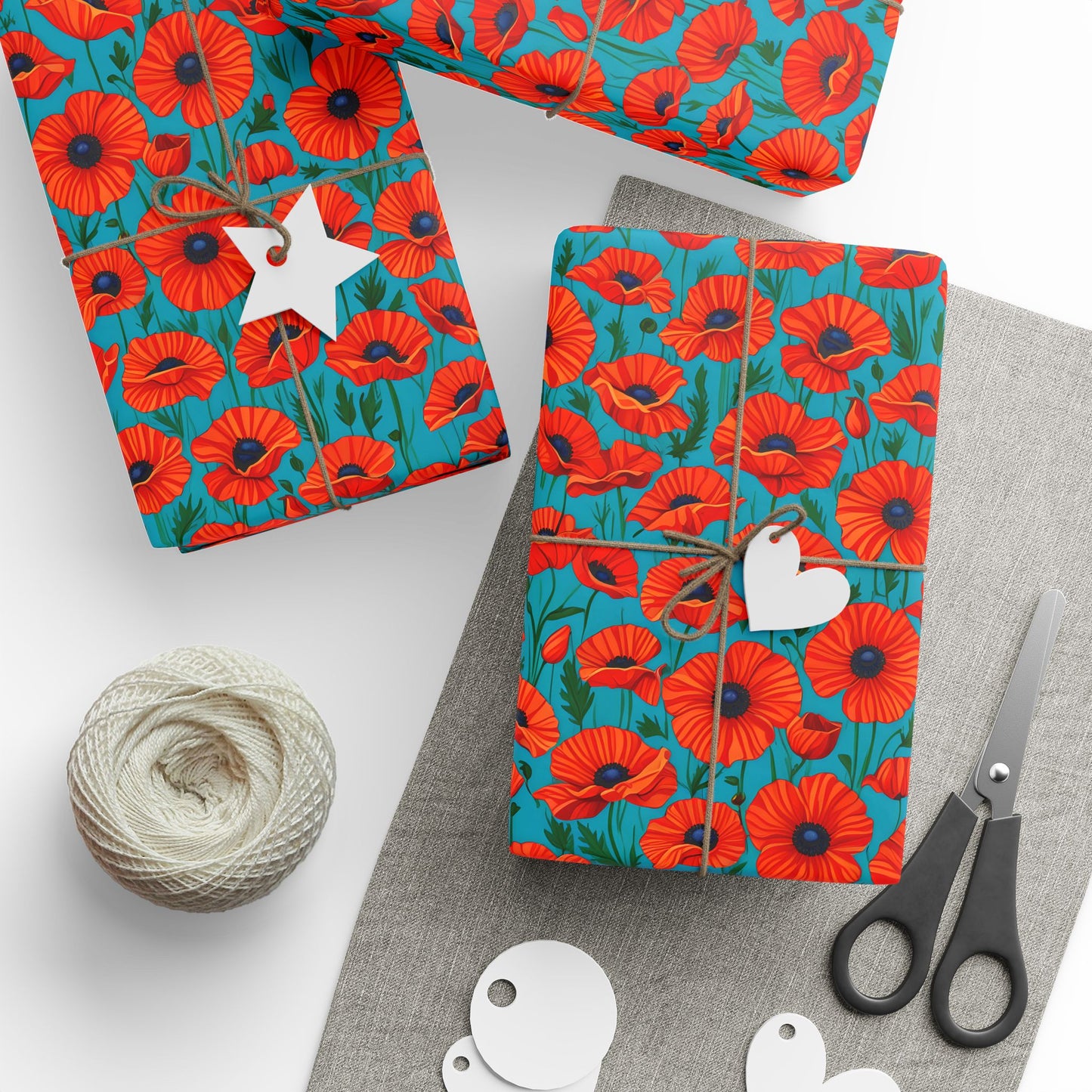 Red Poppies Wrapping Papers