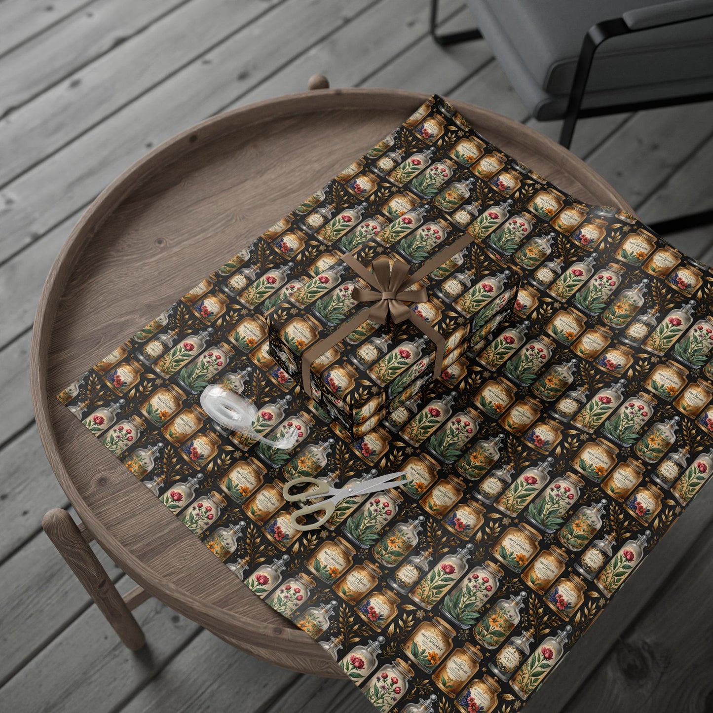 Wrapping Paper - Elegant Apothecary Vintage - Inspired Design