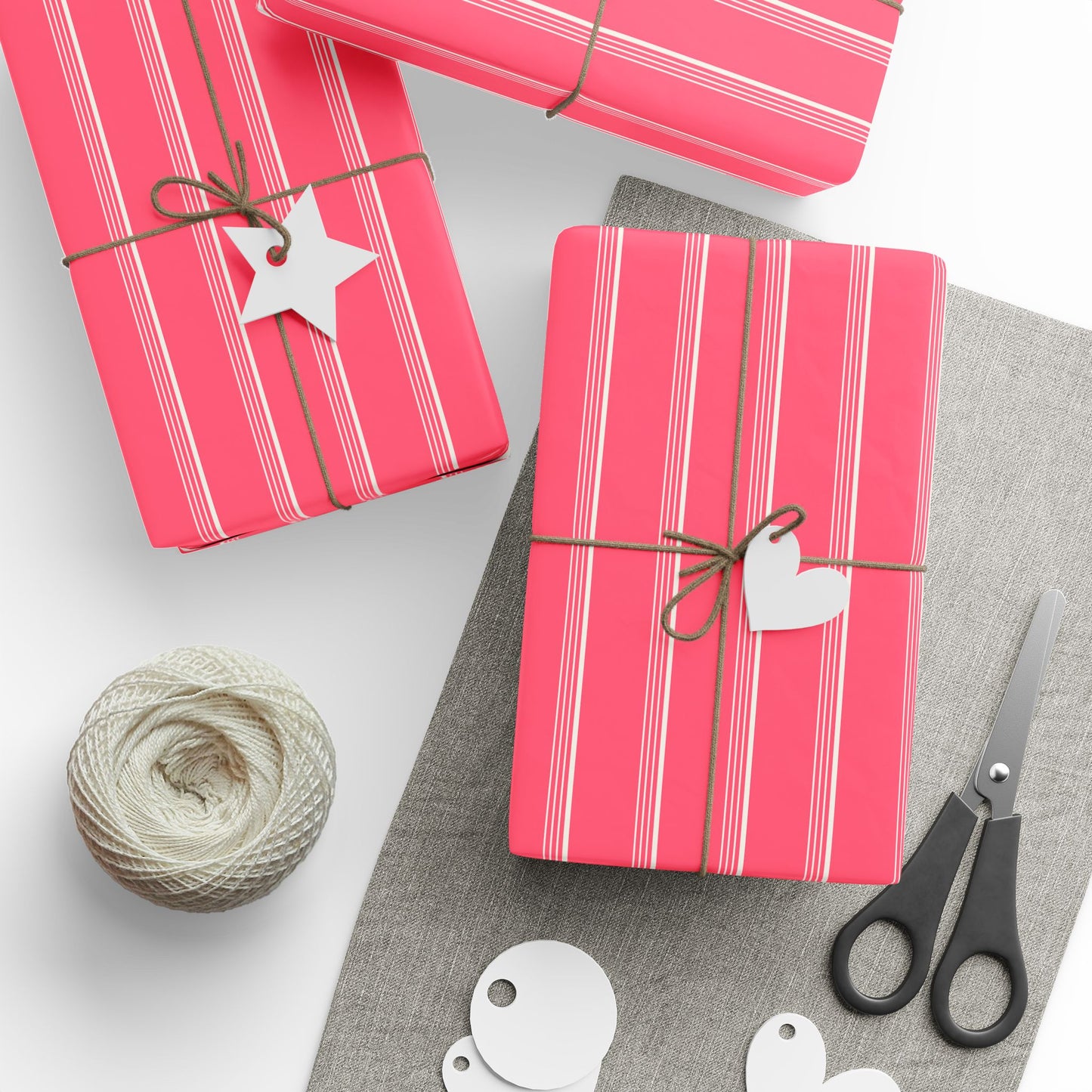 Pink Striped Wrapping Papers for Gift Giving