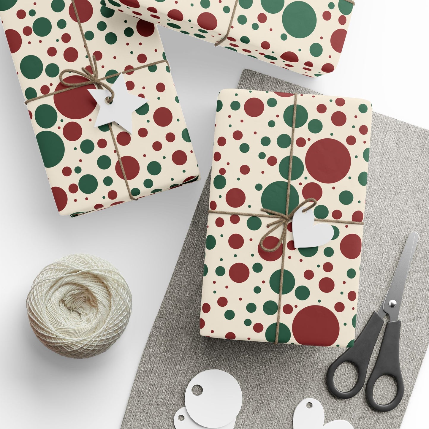 Festive Red & Green Dot Wrapping Paper