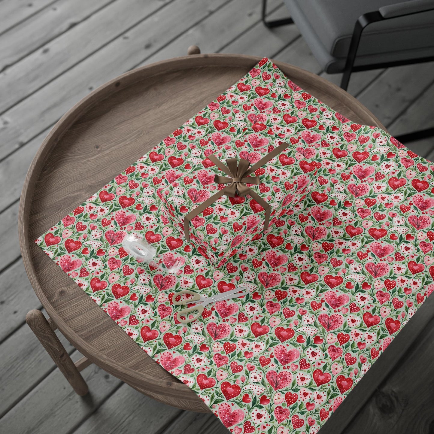 Charming Pink Heart Wrapping Paper for Gift Giving