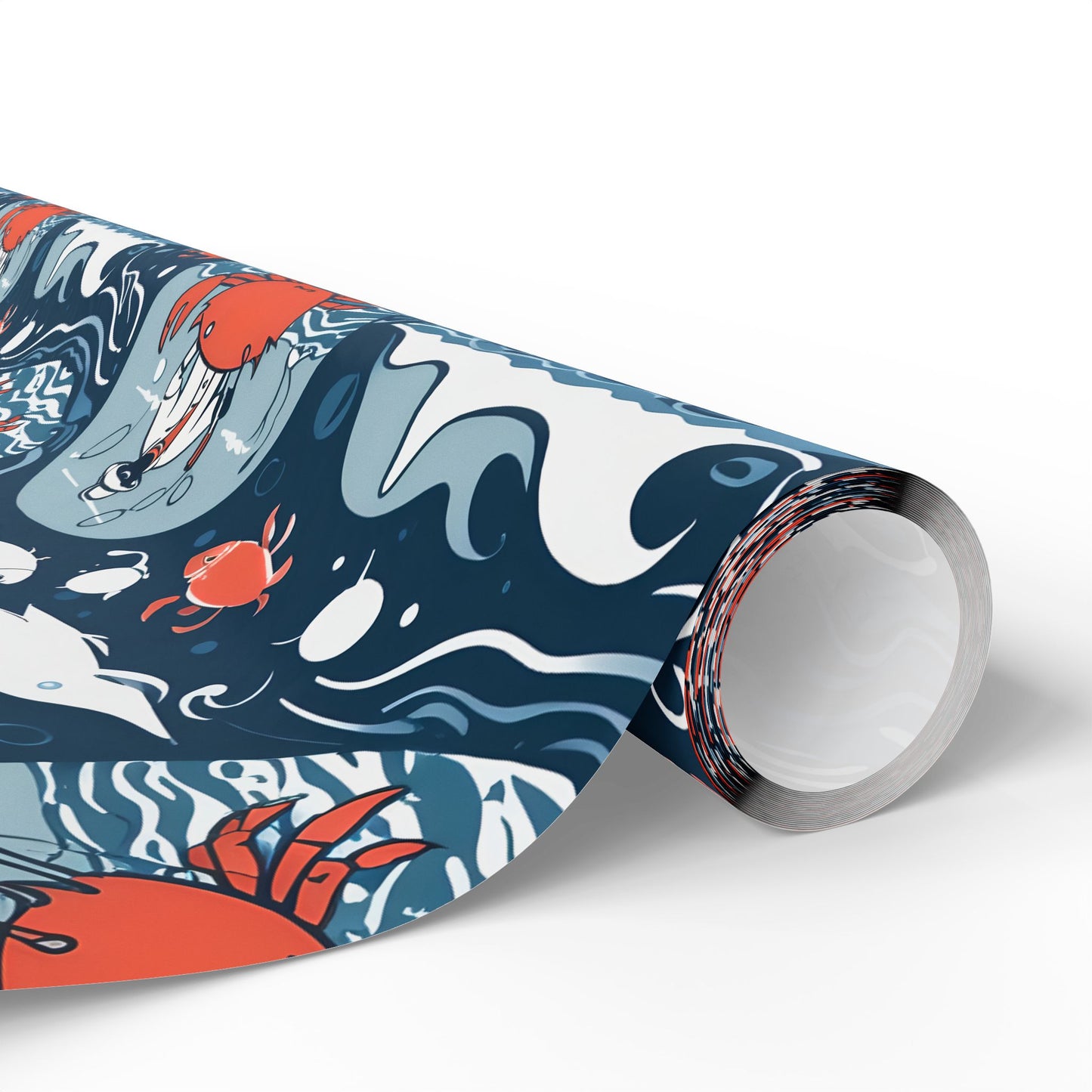 Silly Fisherman Wrapping Paper with Crab Design