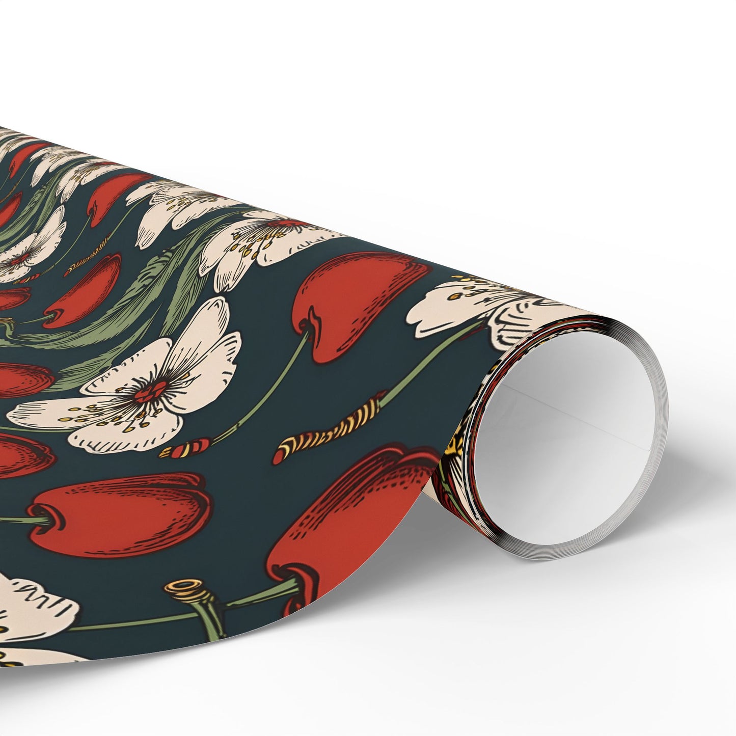 Retro Cherry Blossom Wrapping Paper