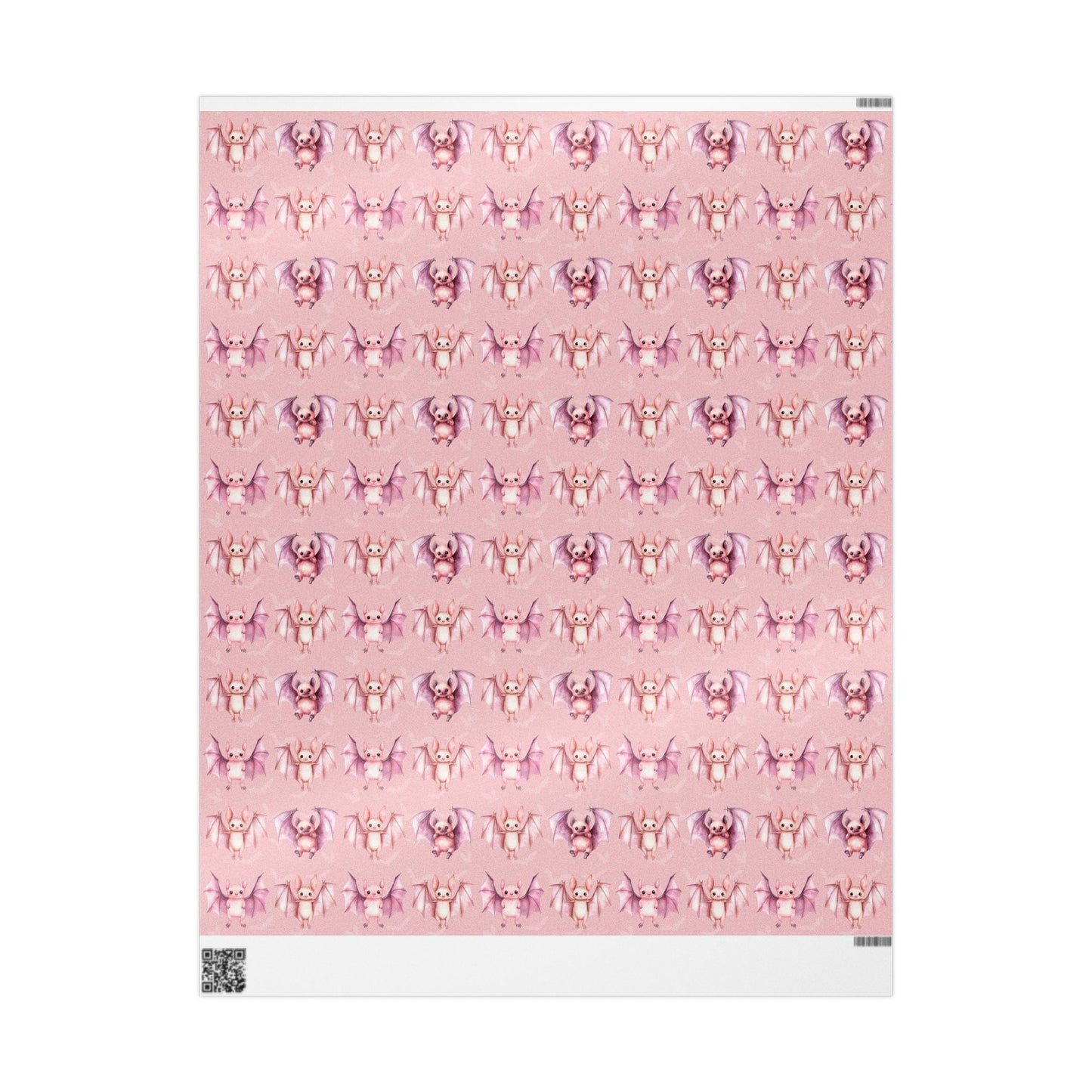 Batty & Blush – Pink Watercolor Bat Wrapping Paper
