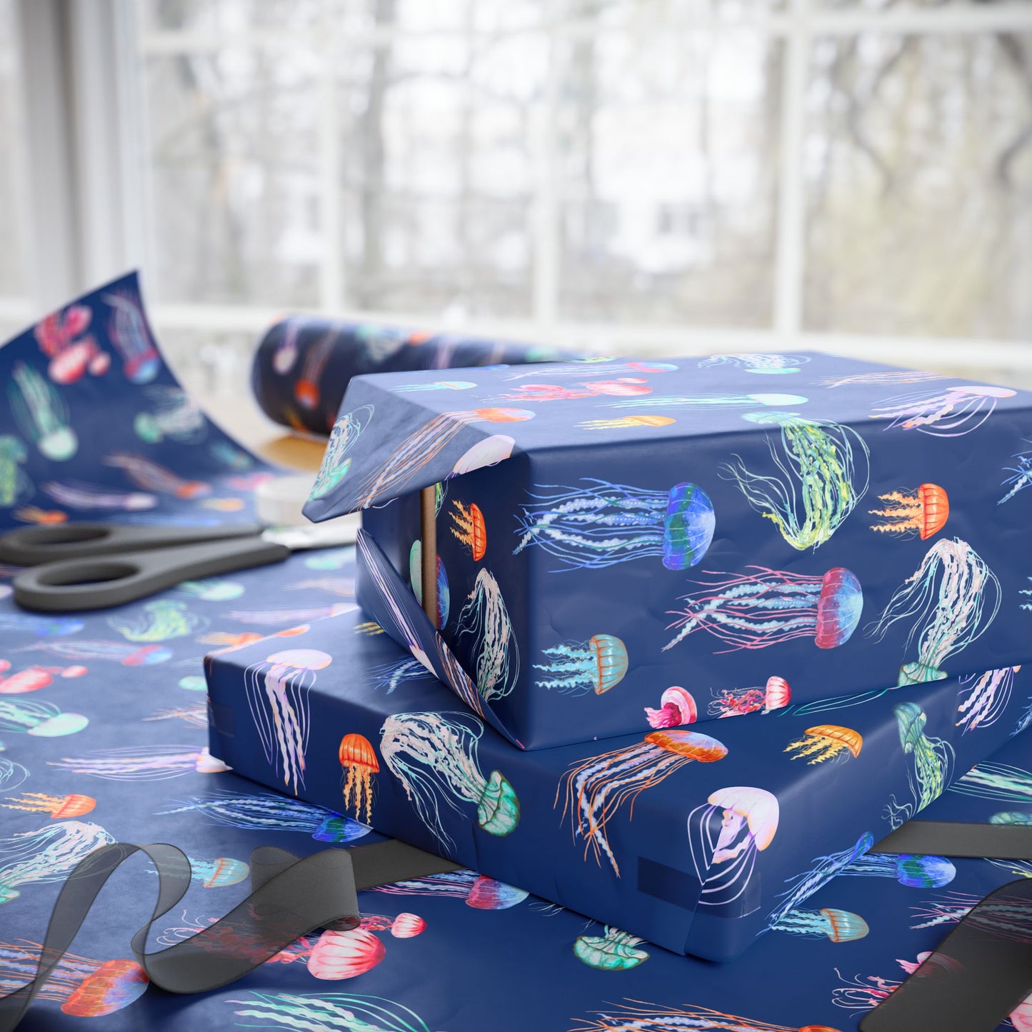 Vibrant Jellyfish Wrapping Paper