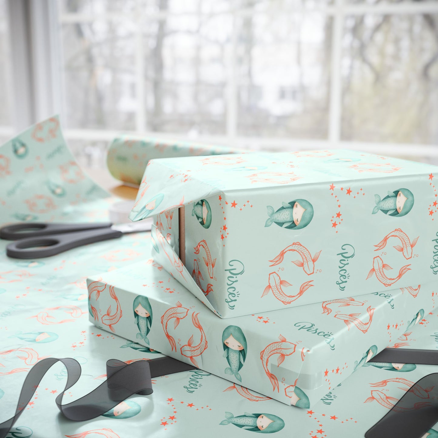 Pisces in Pastels – Dreamy Zodiac Wrapping Paper