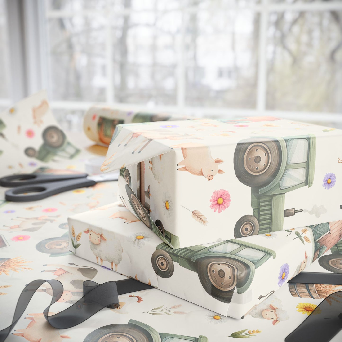Cute Barnyard Gift Wrap