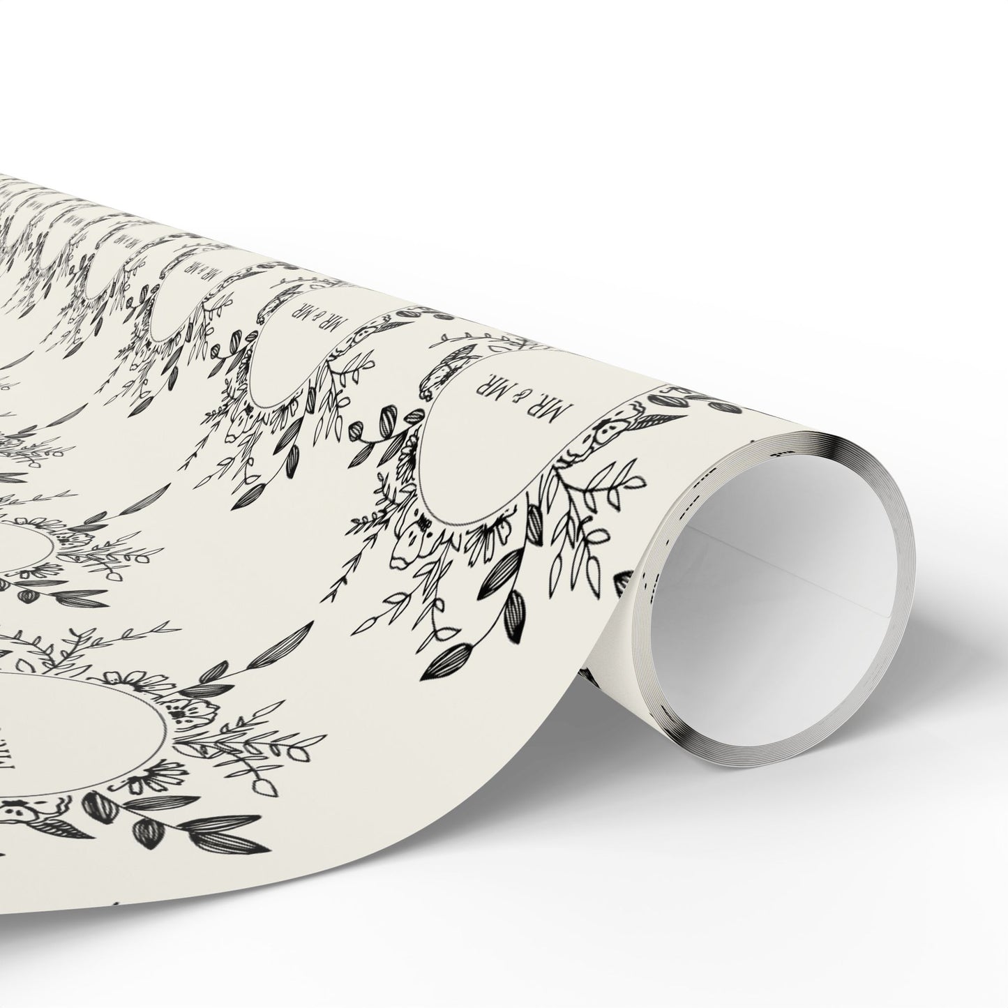 Mr. & Mr. Gift Wrapping Paper in Black & White