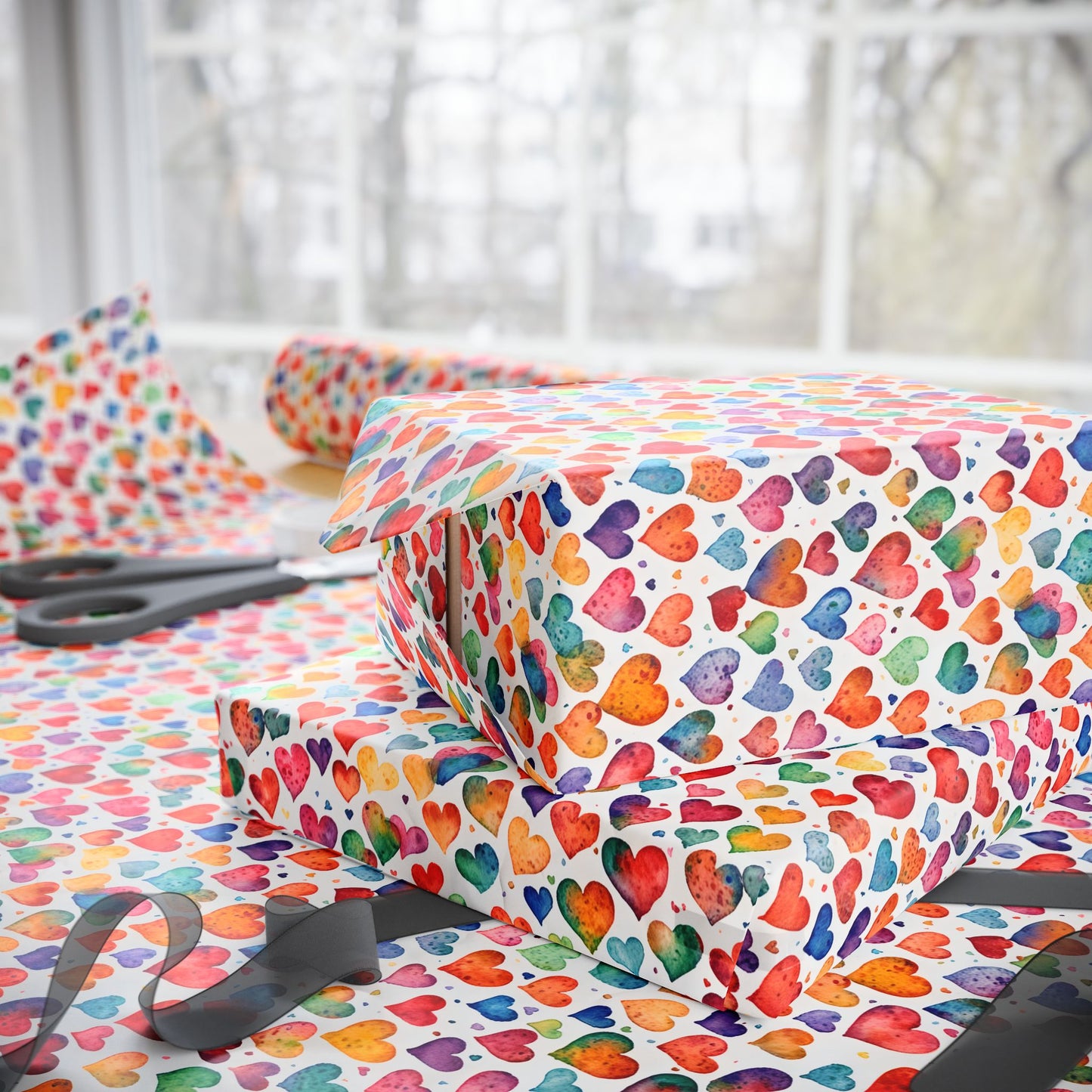 Colorful Heart Wrapping Paper - Gift Wrap