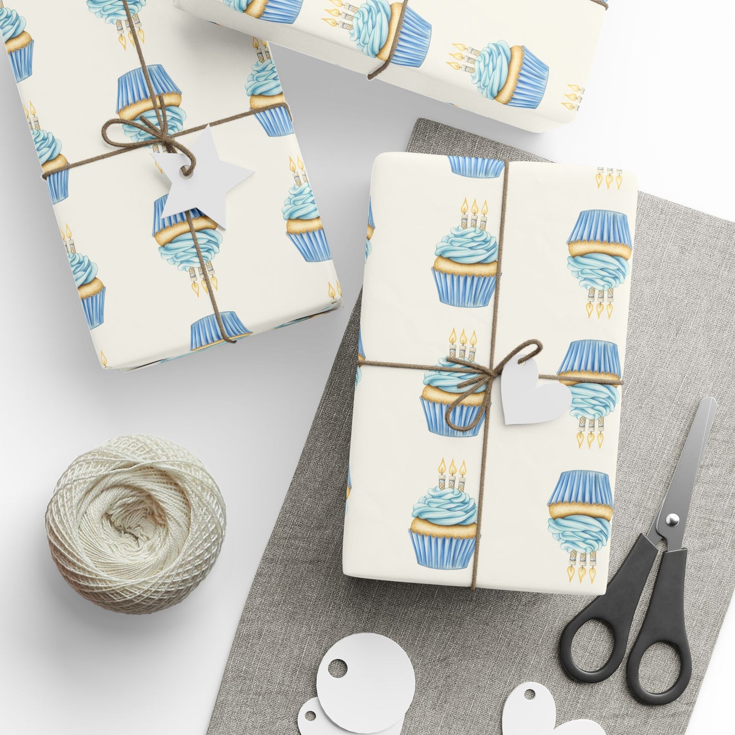 Festive Wrapping Papers with Cupcake Design