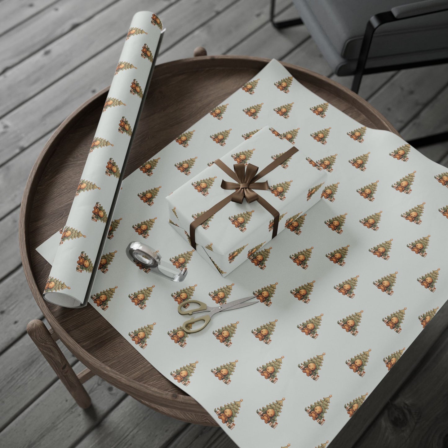 Gingerbread & Christmas Tree Gift Wrap - Lokipawz