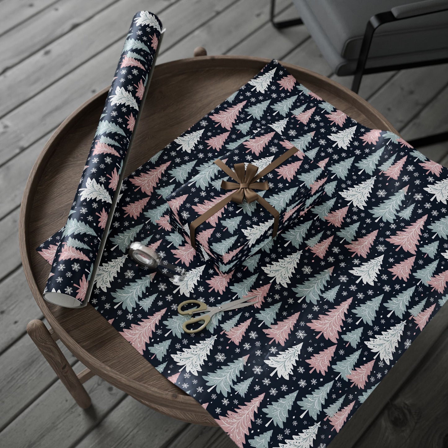 Pink, Blue & White Festive Wrapping Paper
