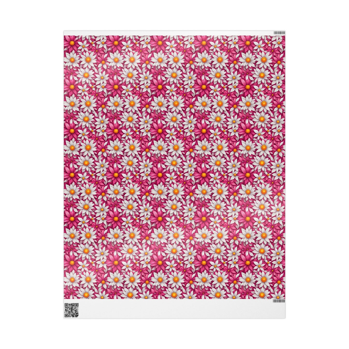 Pink & White Daisy Floral Gift Wrap Paper