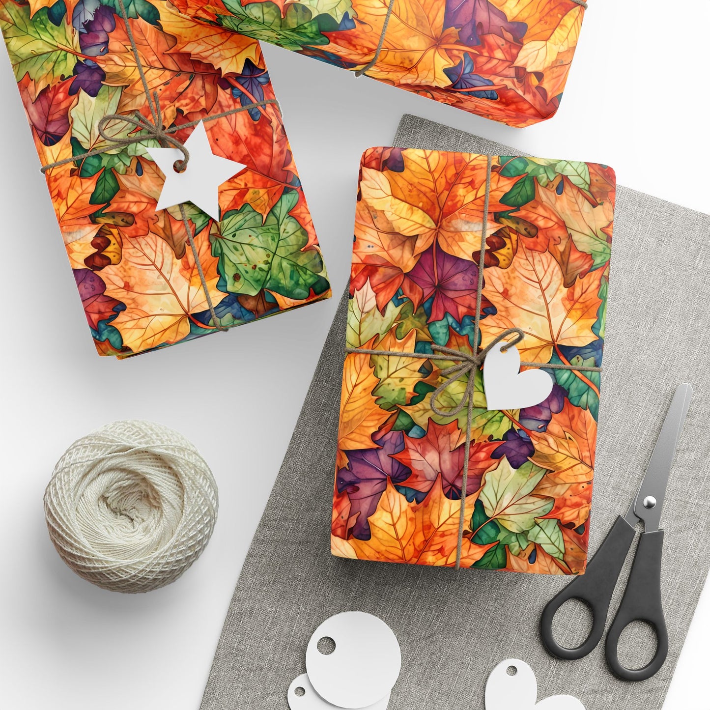 Fall Leaf Wrapping Papers, Autumn Gift Wrap