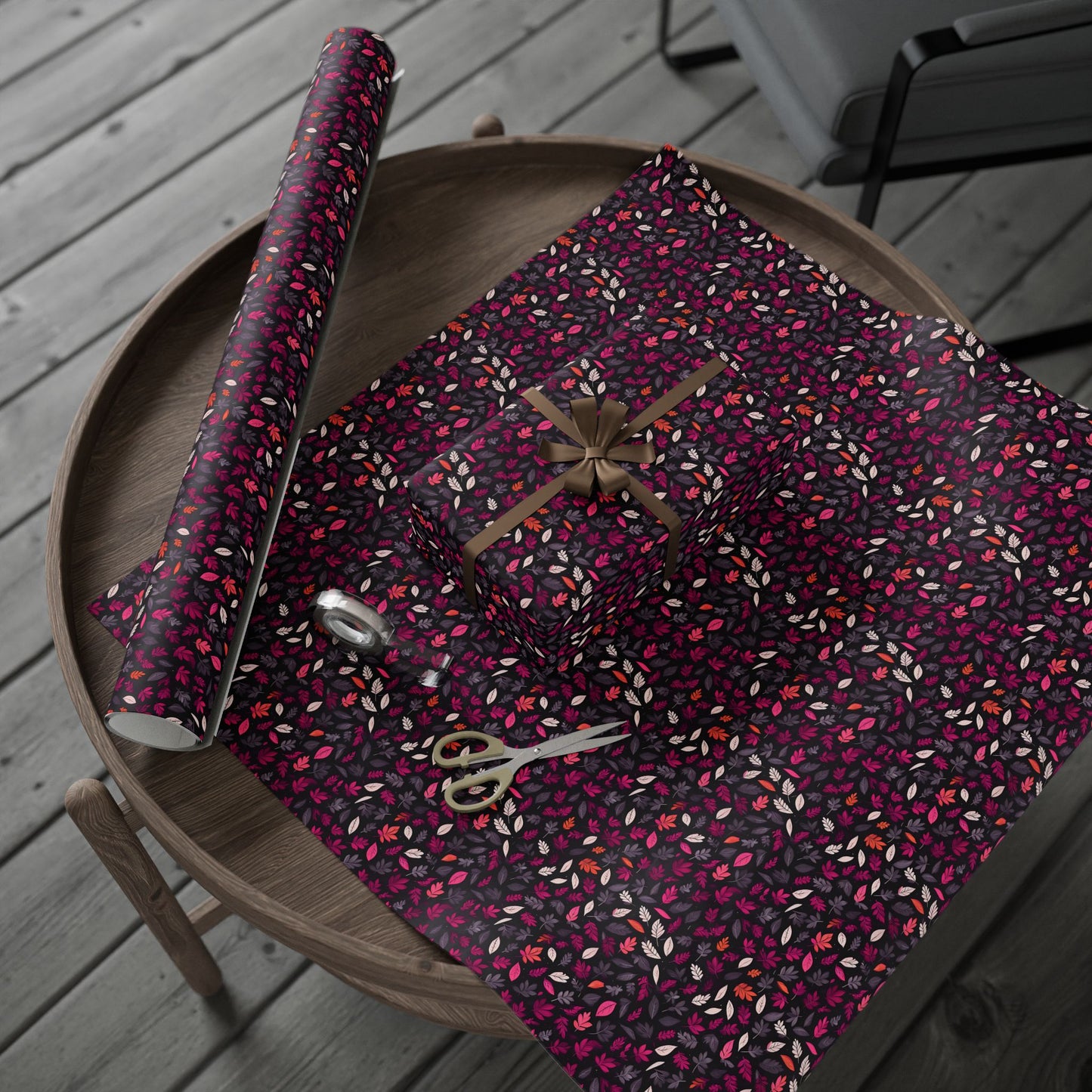 Colorful Pink Leaf Wrapping Paper