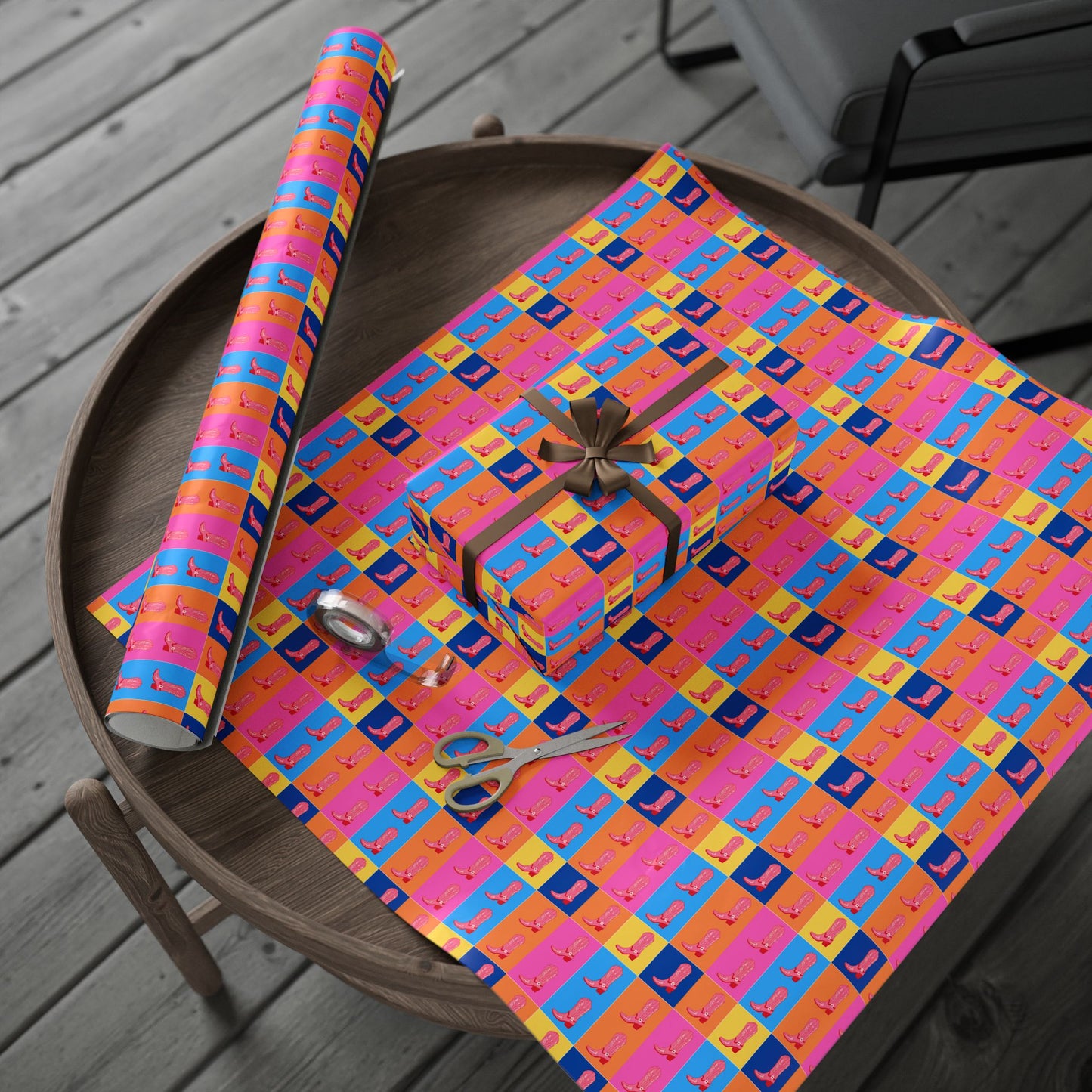 Fun and Colorful Boot Wrapping Paper