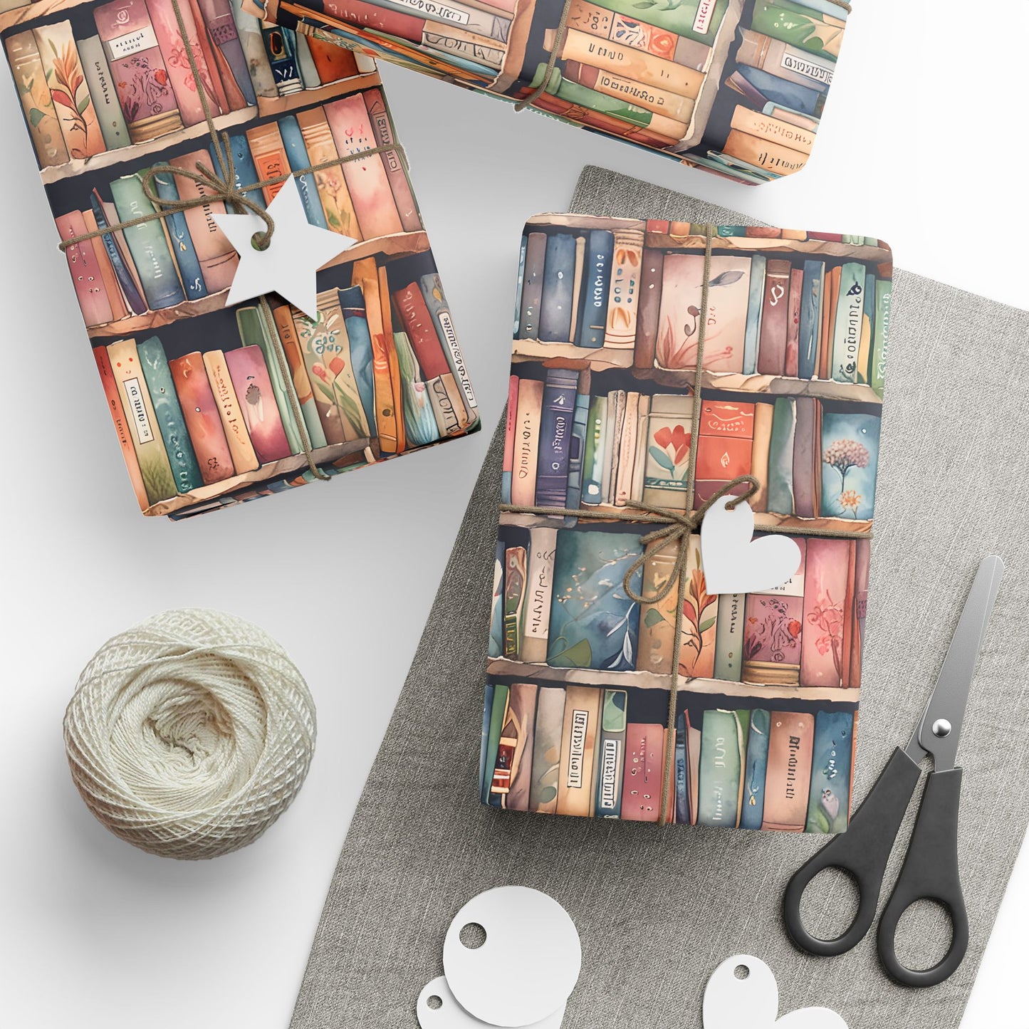 Shelf - Care – Whimsical Library Bookshelf Wrapping Paper