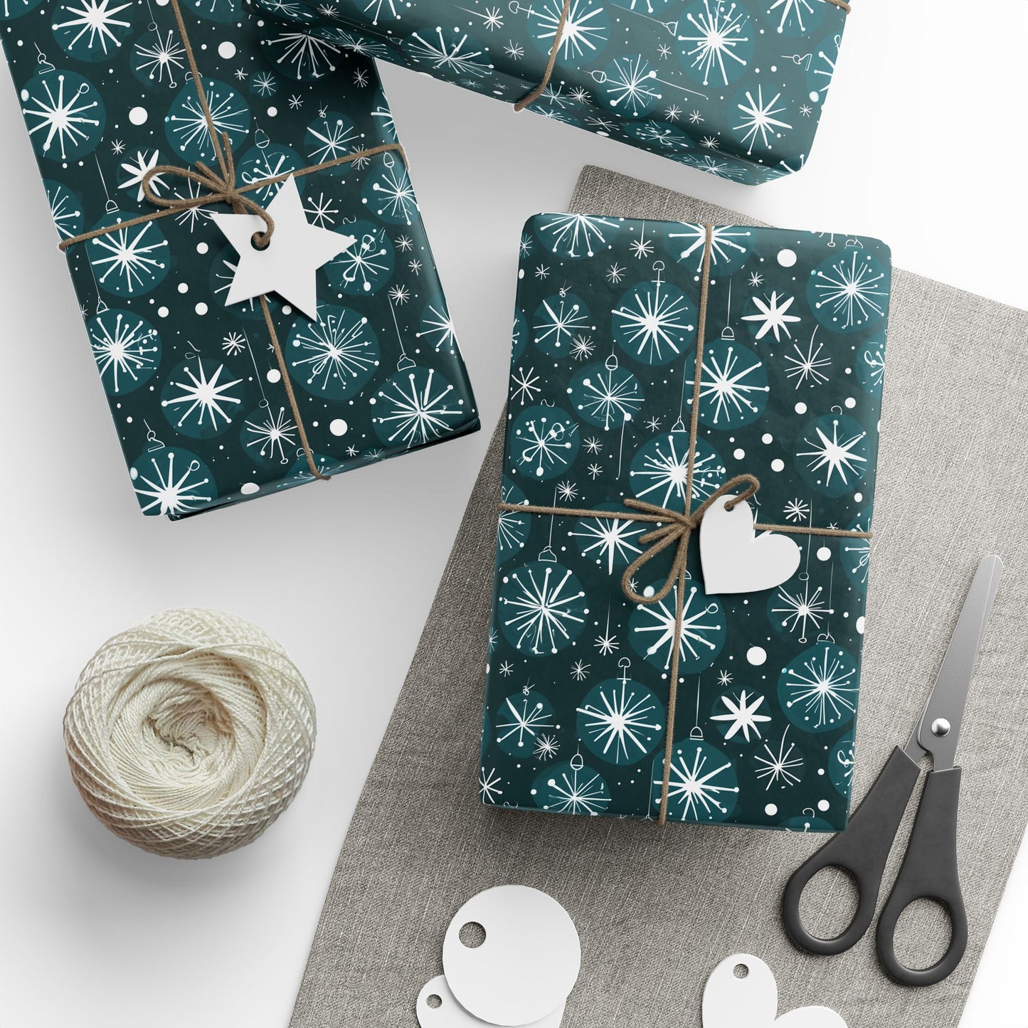 Atomic Bauble Pop – Mid - Century Ornament Wrapping Paper