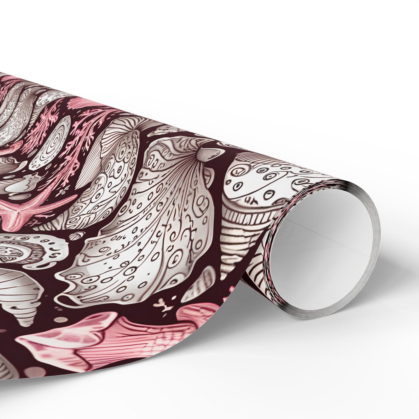 Pink Seashell Beach Theme Wrapping Paper