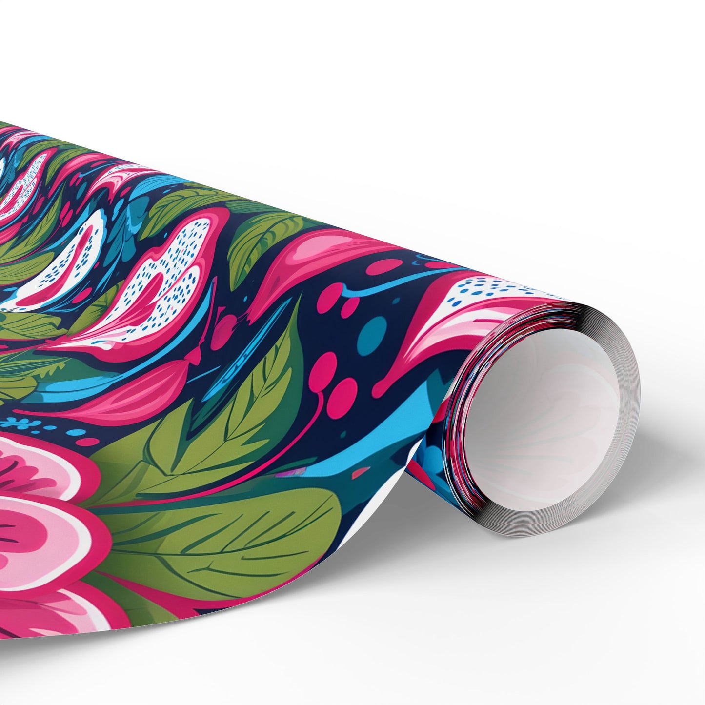 Colorful Pink & Aqua Flower Pattern Gift Wrap